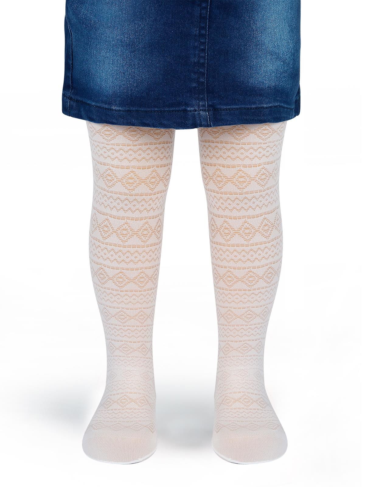 Bella Calze Kız Çocuk Külotlu Çorap 2-11 Yaş Beyaz