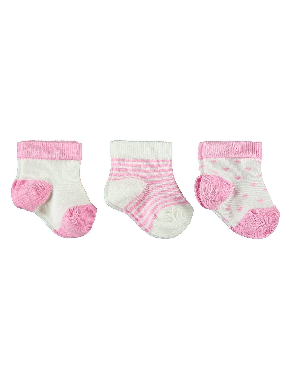 Civil Baby Kız Bebek 3'lü Çorap Set 0-18 Ay Pembe