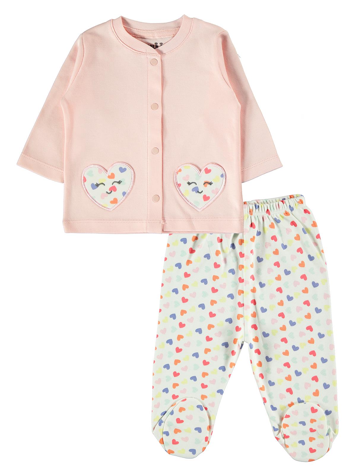 Civil Baby Kız Bebek Pijama Takımı 3-6 Ay Pudra