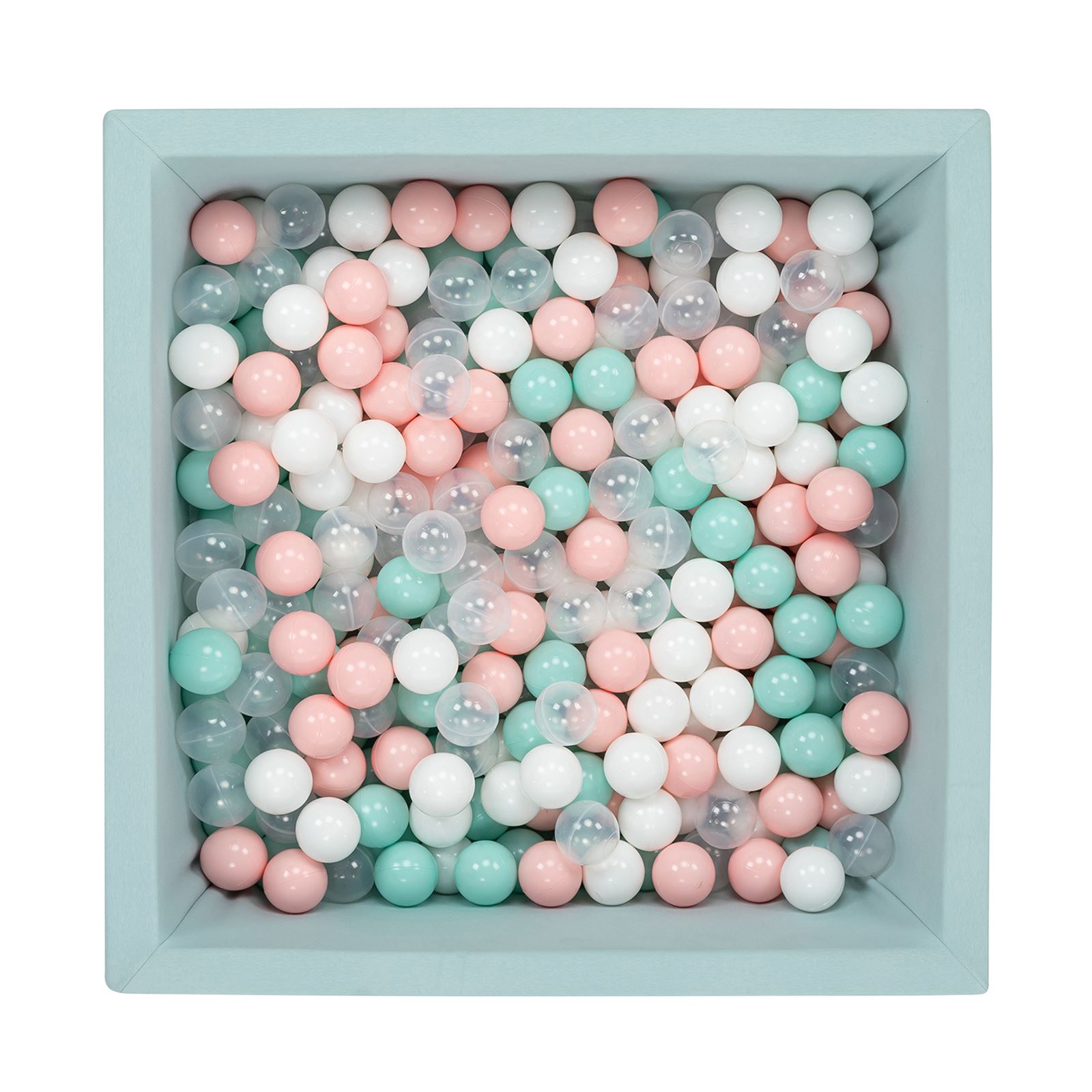 Wellgro Bubble Pops Mint Kare Top Havuzu ve Havuz Topları Mint/Beyaz/Şeffaf/Pembe