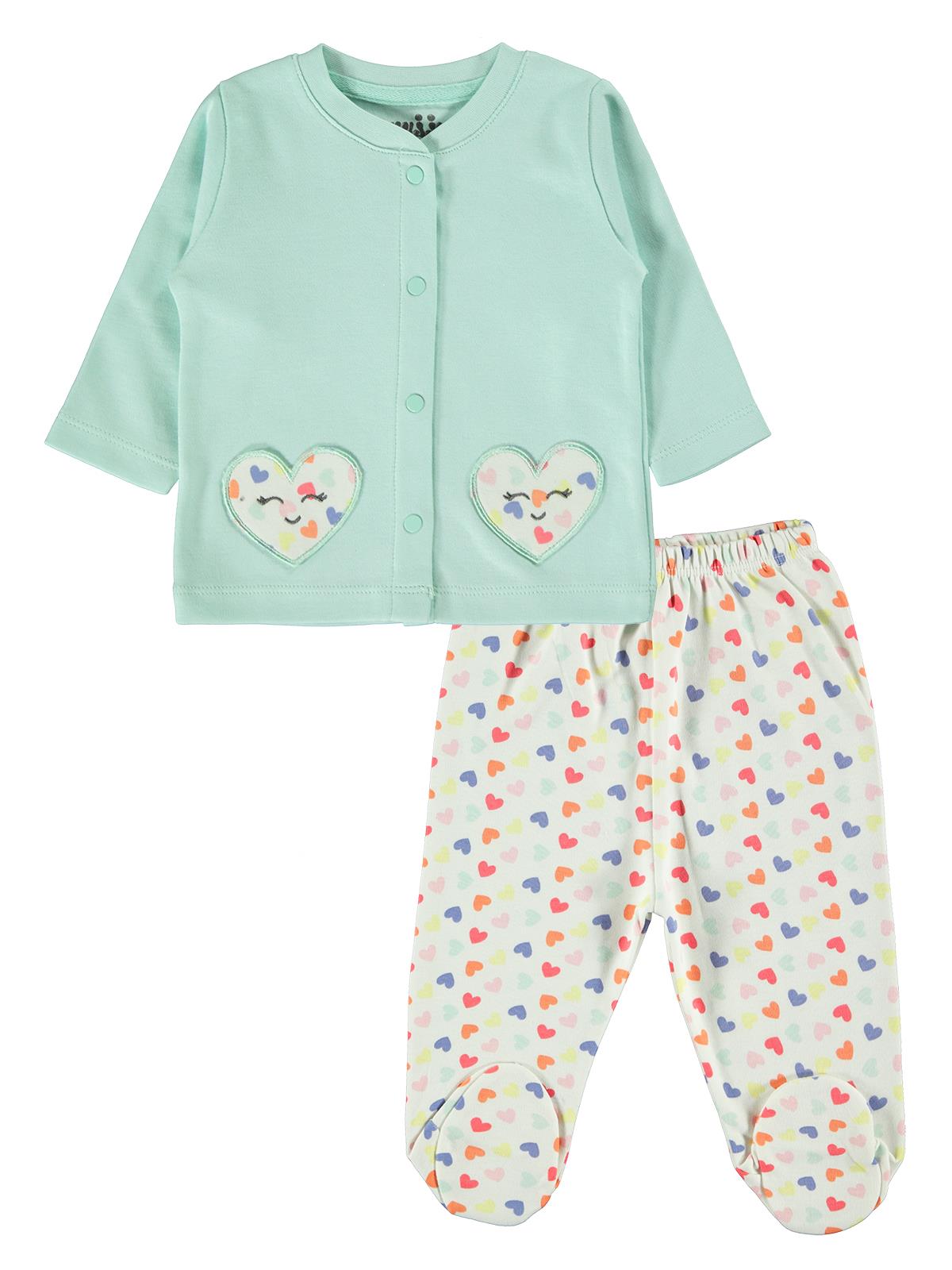 Civil Baby Kız Bebek Pijama Takımı 3-6 Ay Mint Yeşili