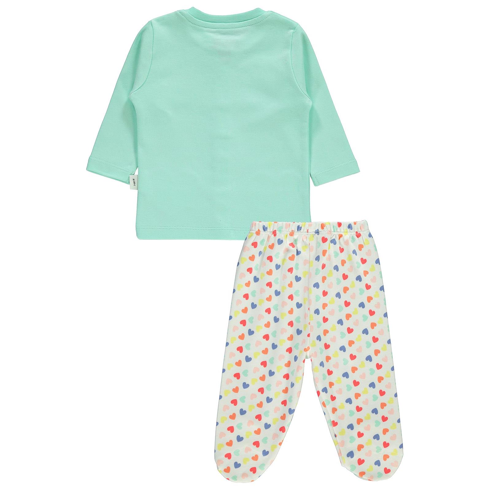 Civil Baby Kız Bebek Pijama Takımı 3-6 Ay Mint Yeşili
