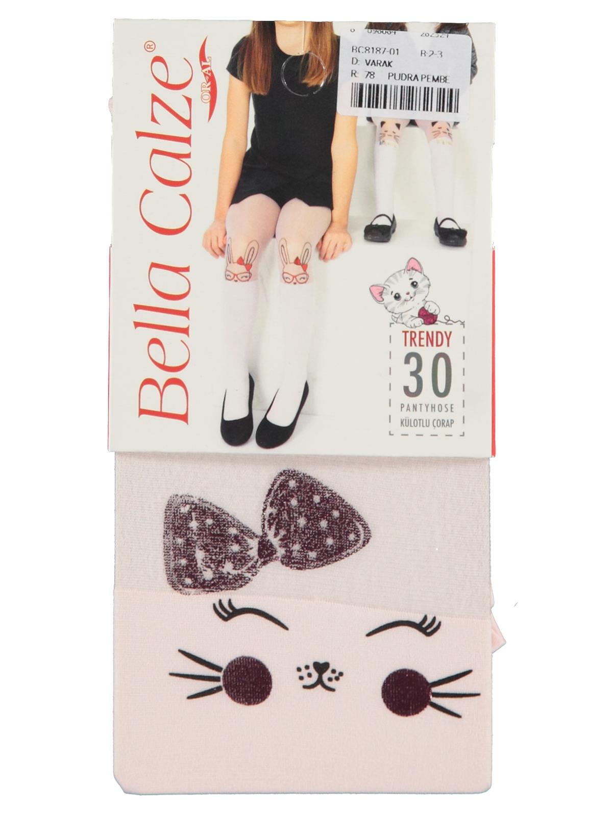 Bella Calze Kız Çocuk Külotlu Çorap 2-11 Yaş Pudra-Gümüş