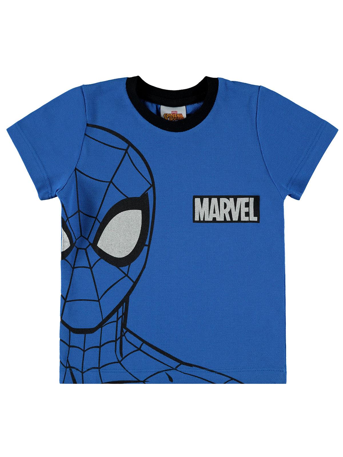 Spiderman Erkek Çocuk Tişört 2-7 Yaş Saks Mavisi
