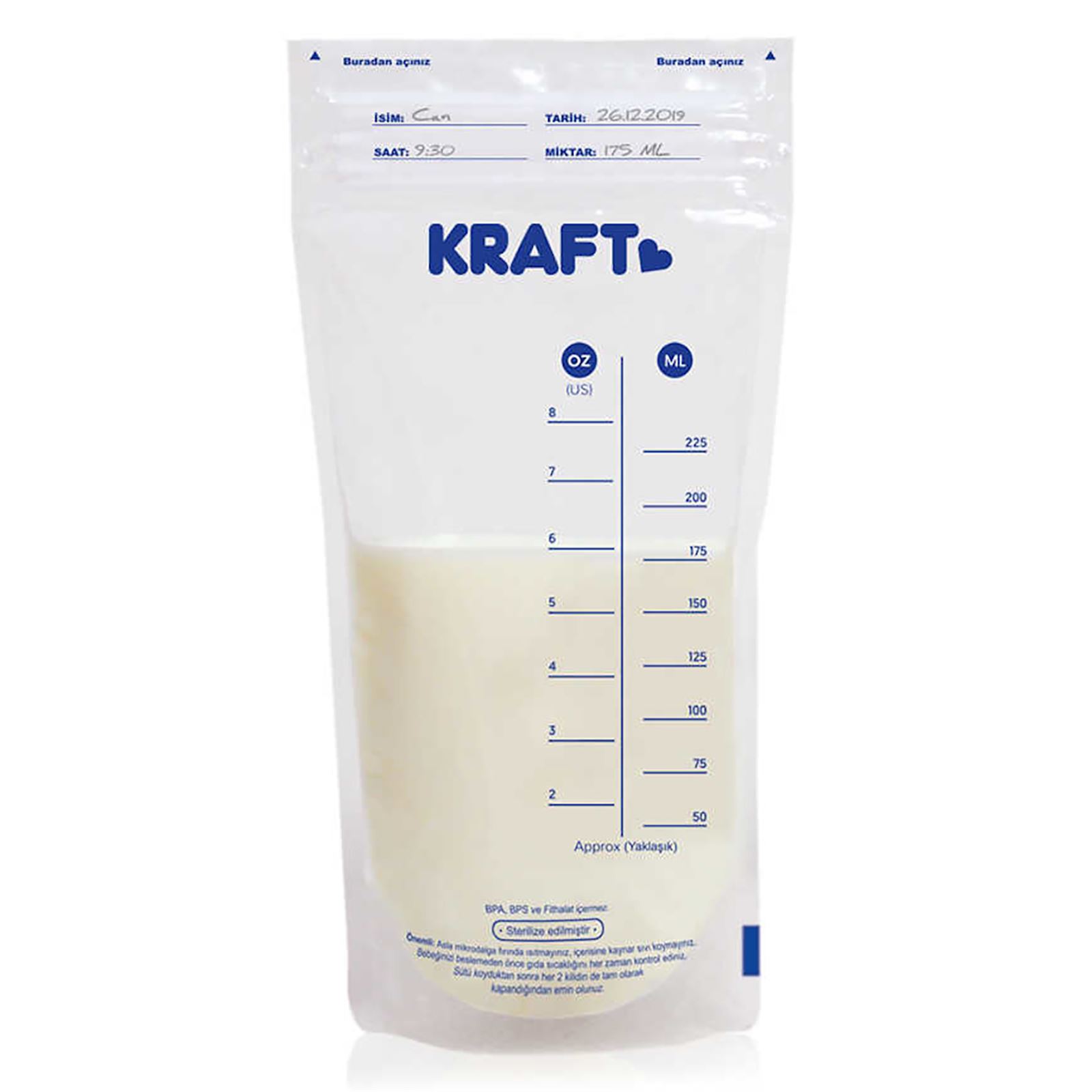 Kraft Süt Saklama Poşeti 30 Adet