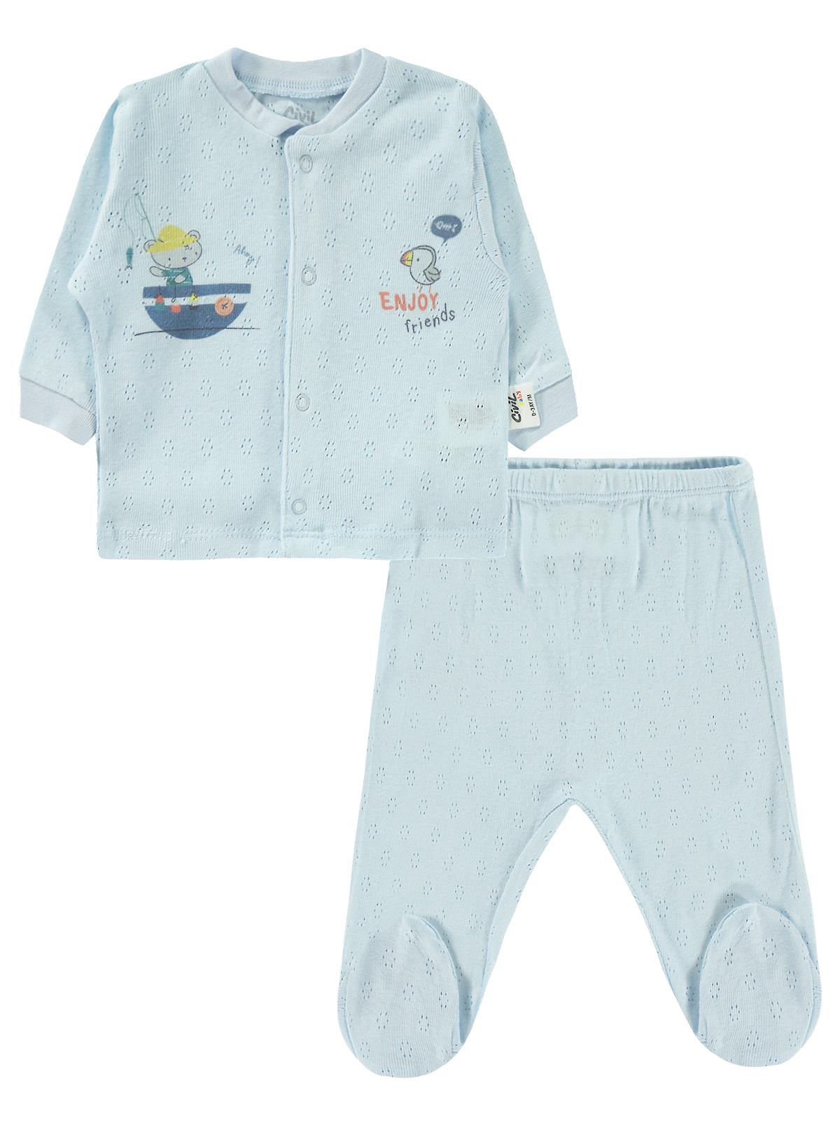 Civil Baby Erkek Bebek Pijama Takımı 3-9 Ay Mavi