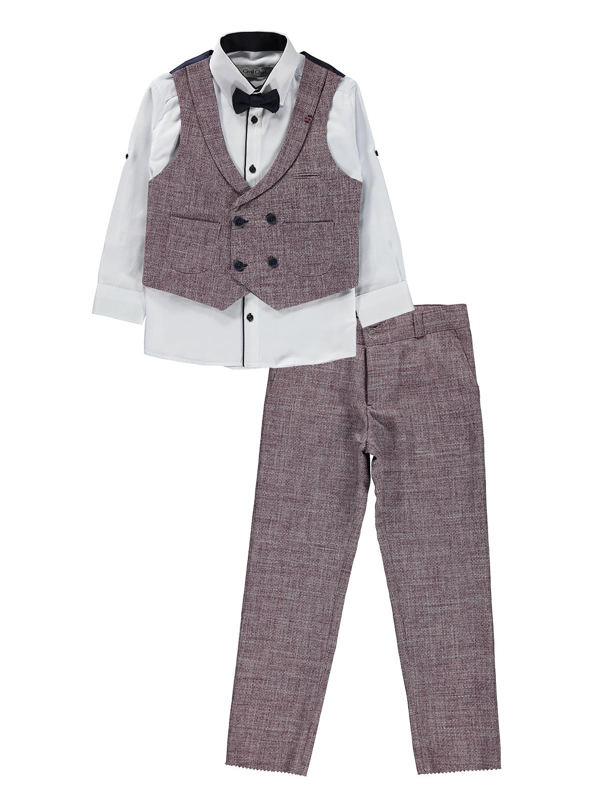 Civil Class Erkek Çocuk Takım Elbise 10-13 Yaş Bordo