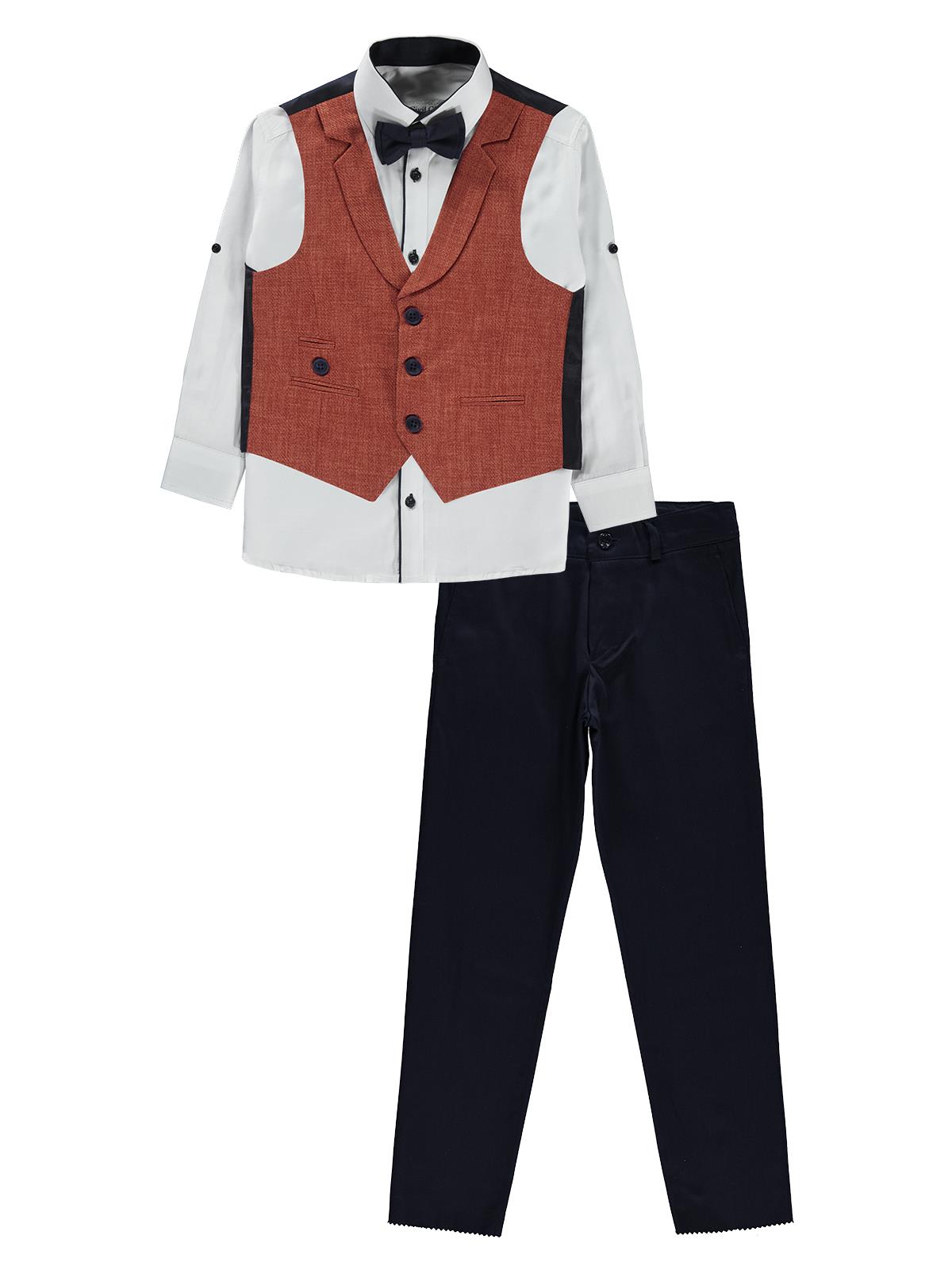 Civil Class Erkek Çocuk Takım Elbise 10-13 Yaş Kiremit