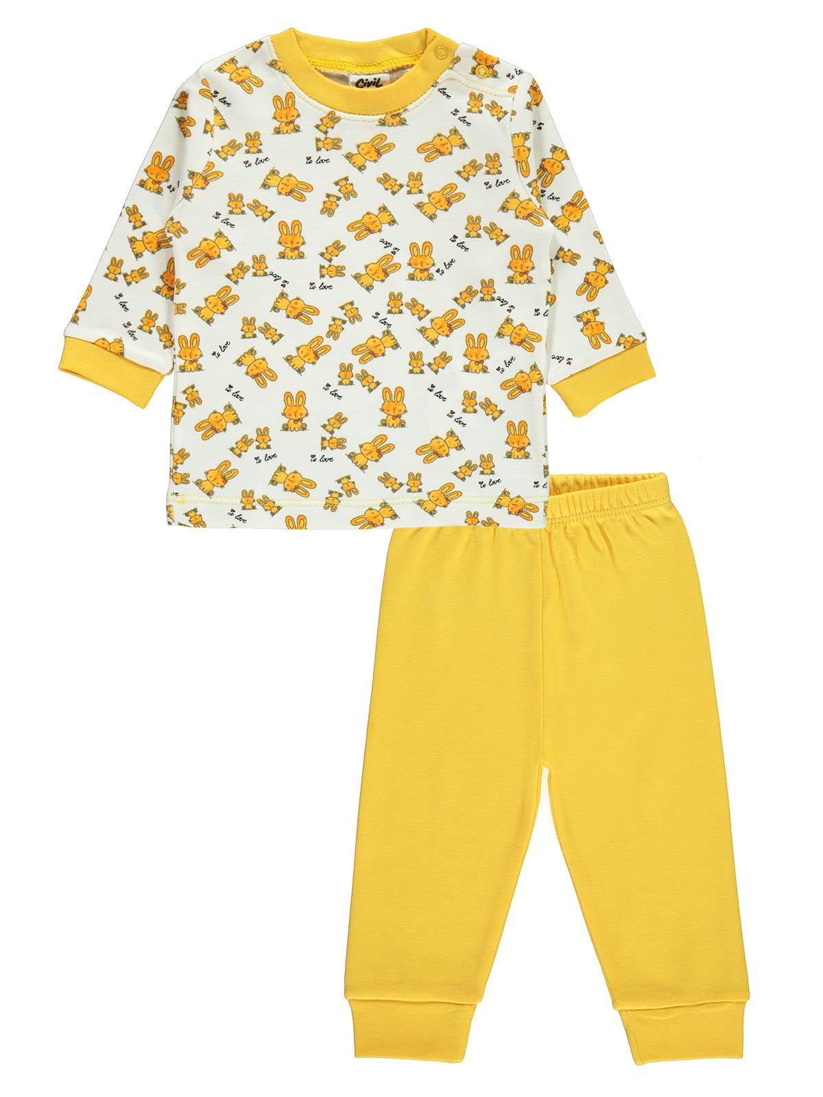 Civil Baby Kız Bebek Pijama Takımı 3-12 Ay Sarı