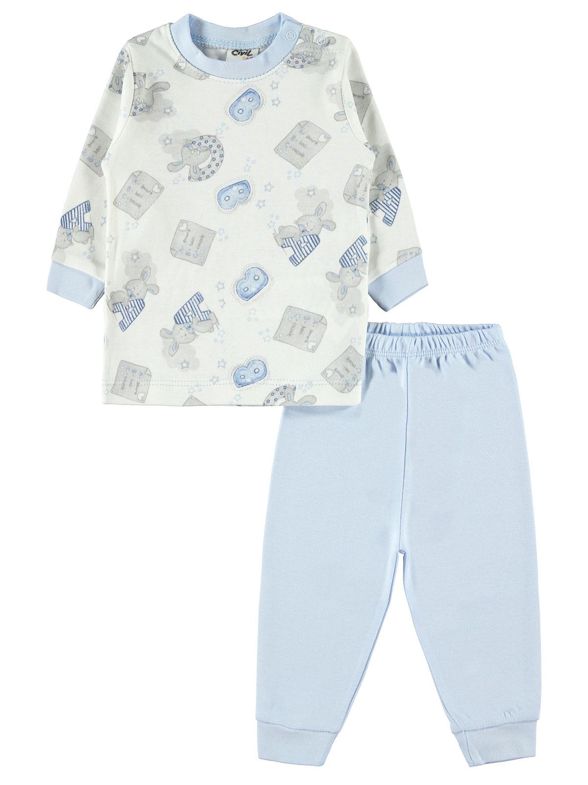 Civil Baby Erkek Bebek Pijama Takımı 3-12 Ay Mavi