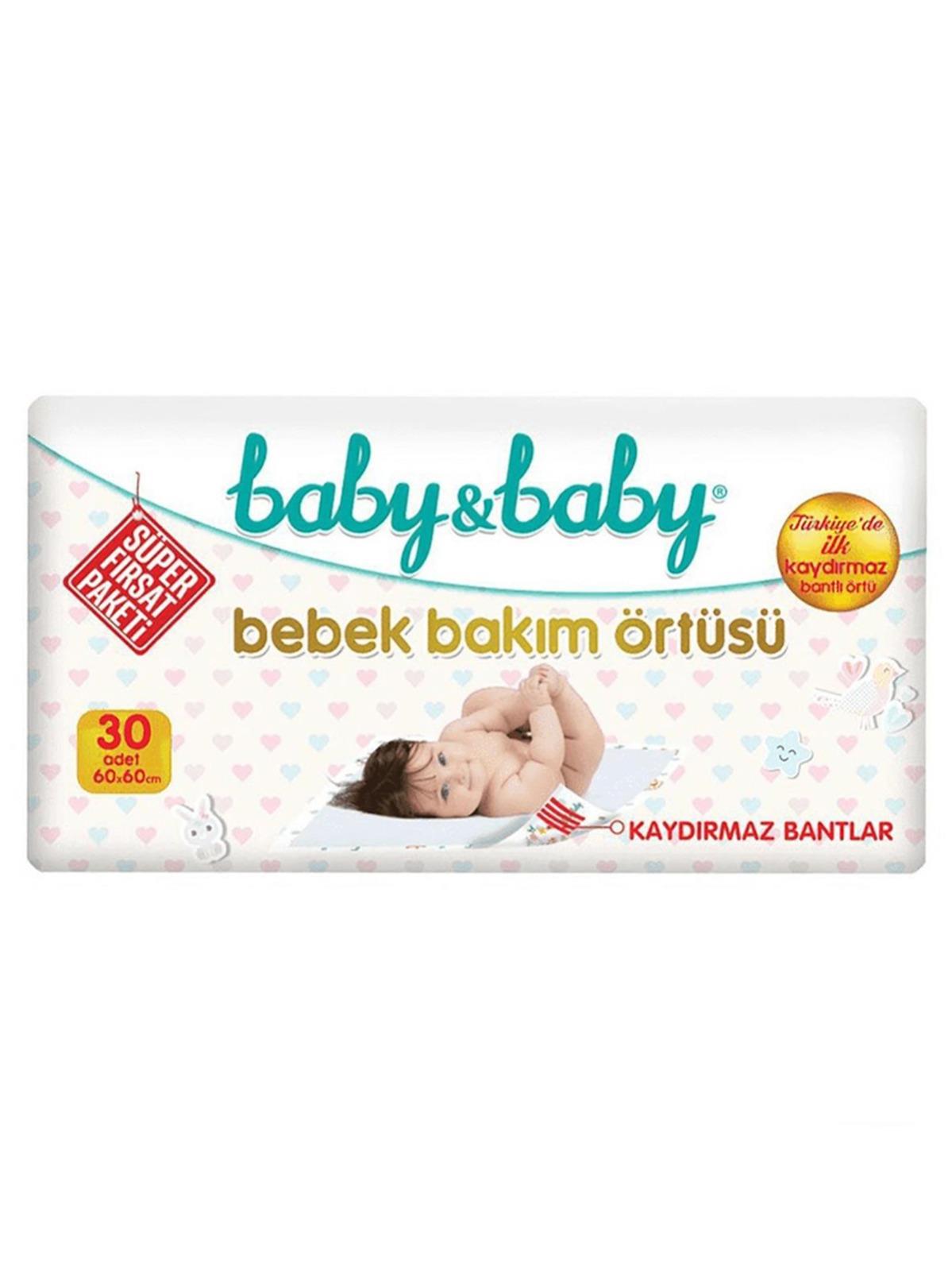 Baby&Baby Kaydırmaz Bantlı Bakım Örtüsü 60x60 cm 30 Adet Avantaj Paket