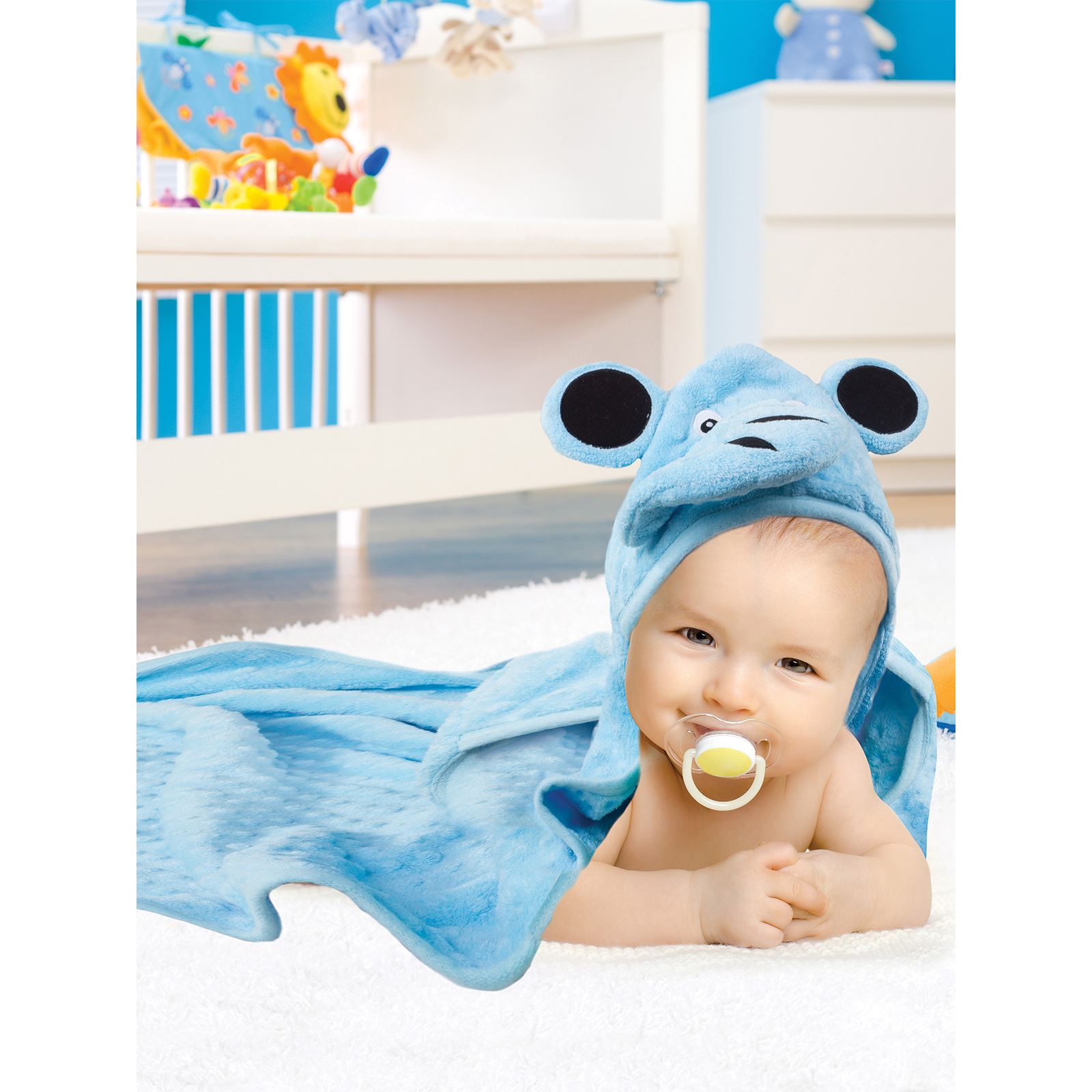 Babies Kapüşonlu Bebek Battaniyesi Mavi