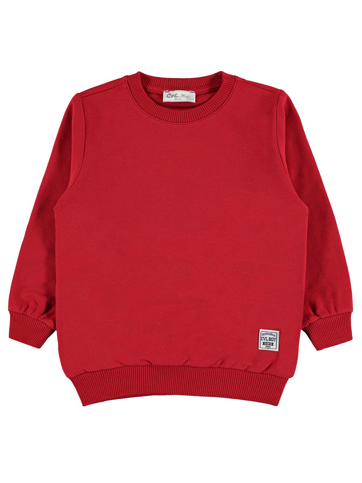 Cvl Erkek Çocuk Sweatshirt 2-5 Yaş Kırmızı