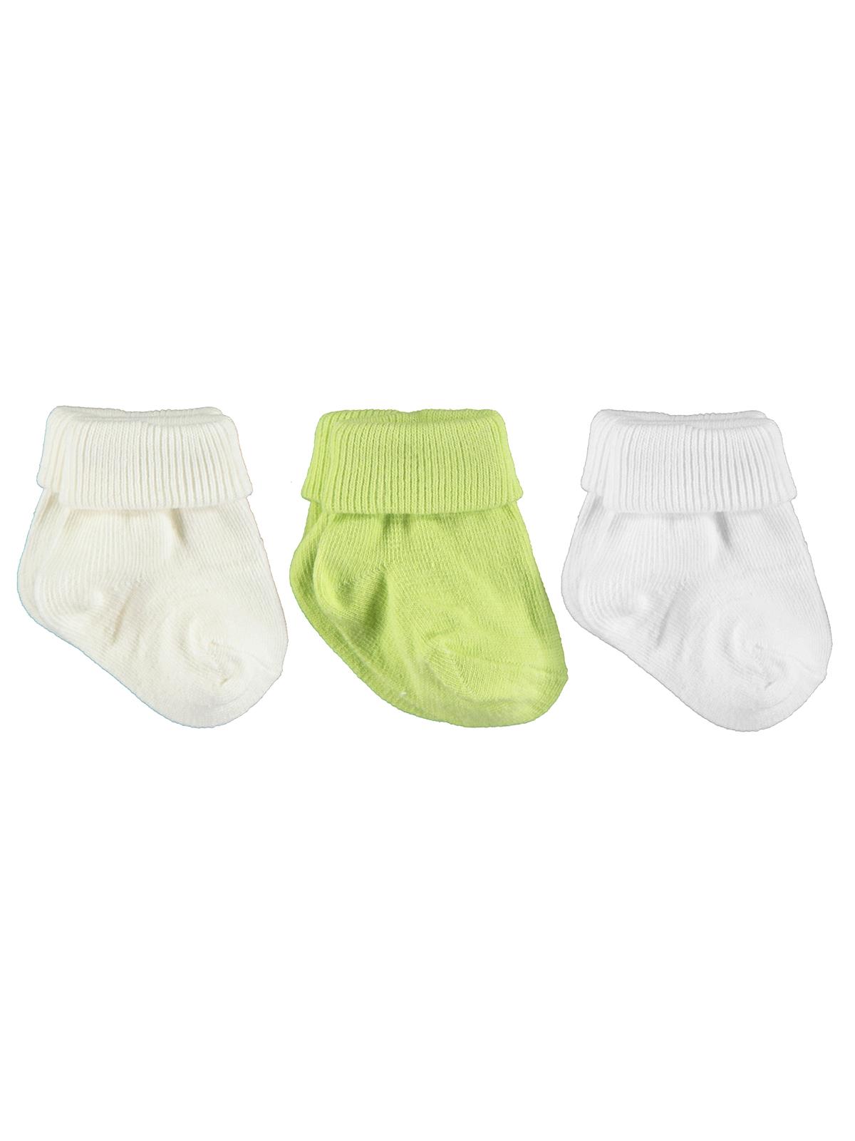 Minidamla Kız Bebek 3'lü Çorap Set Yenidoğan Yeşil