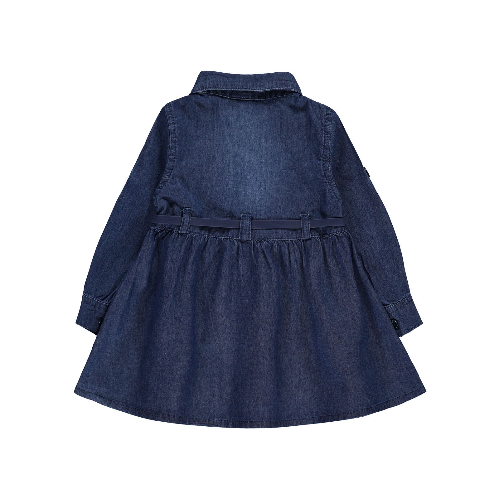Civil Baby Kız Bebek Kot Elbise 6-18 Ay Koyu Mavi