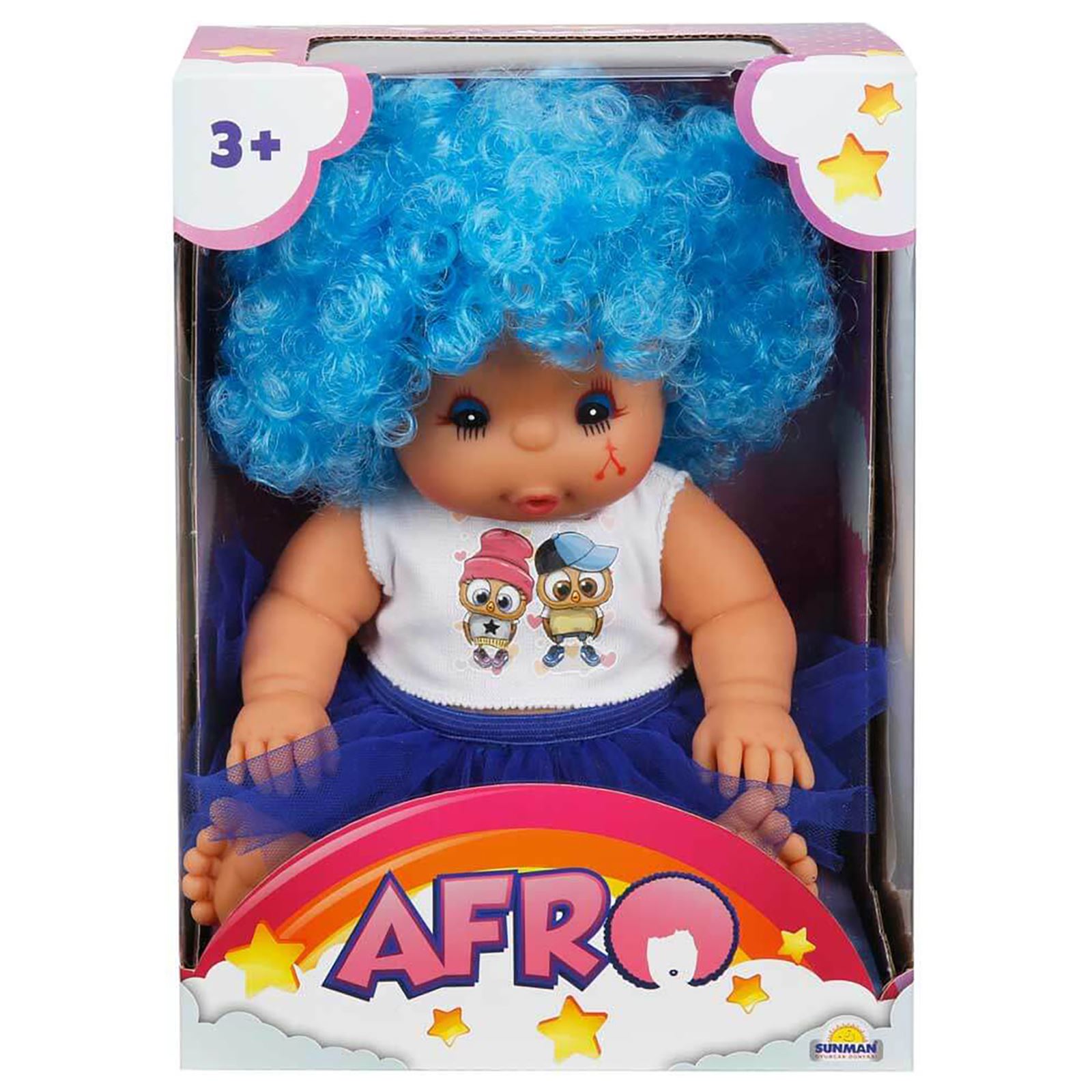 Sunman Abc Afro Kıvırcık Saçlı Bebek 23 Cm Mavi