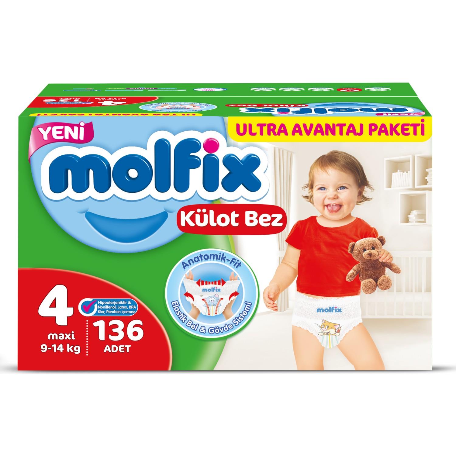 Molfix Pants Külot Bez Ultra Avantaj Paketi 4 Beden Maxi 136'lı
