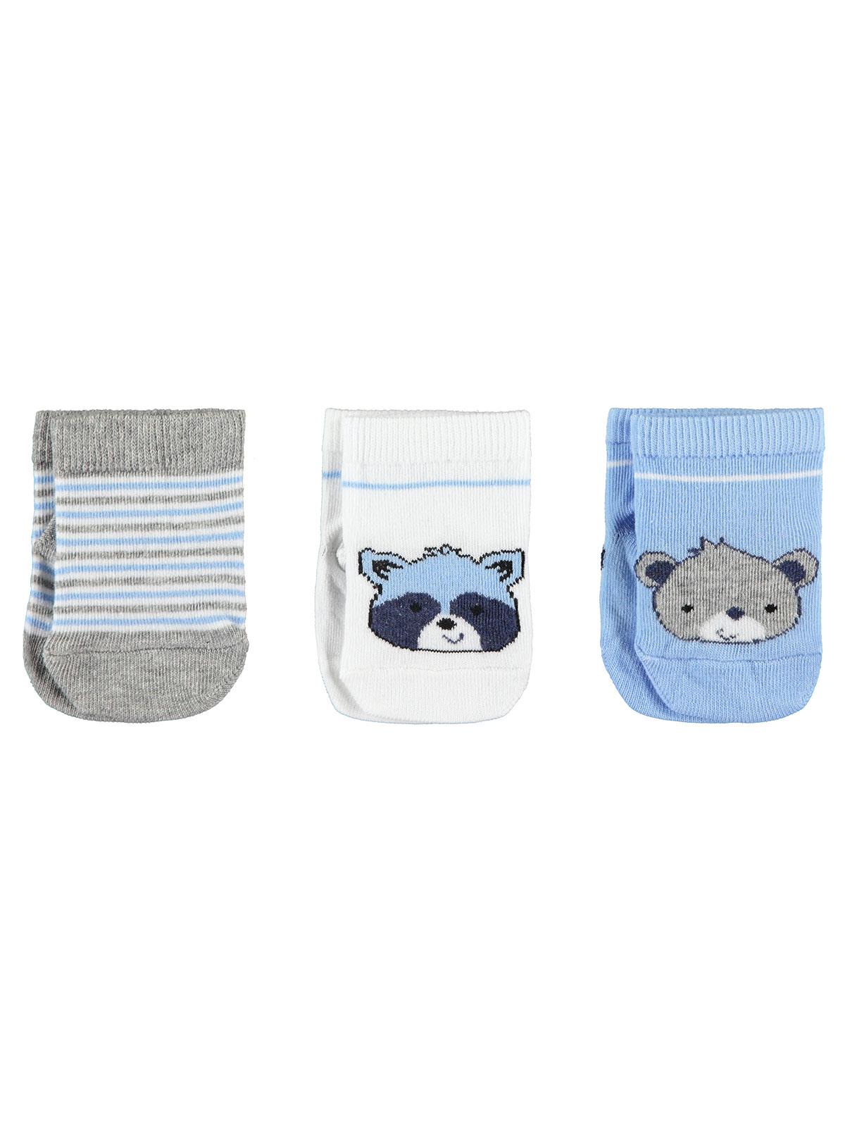Civil Baby Erkek Bebek 3'lü Çorap Set 0-24 Ay Mavi