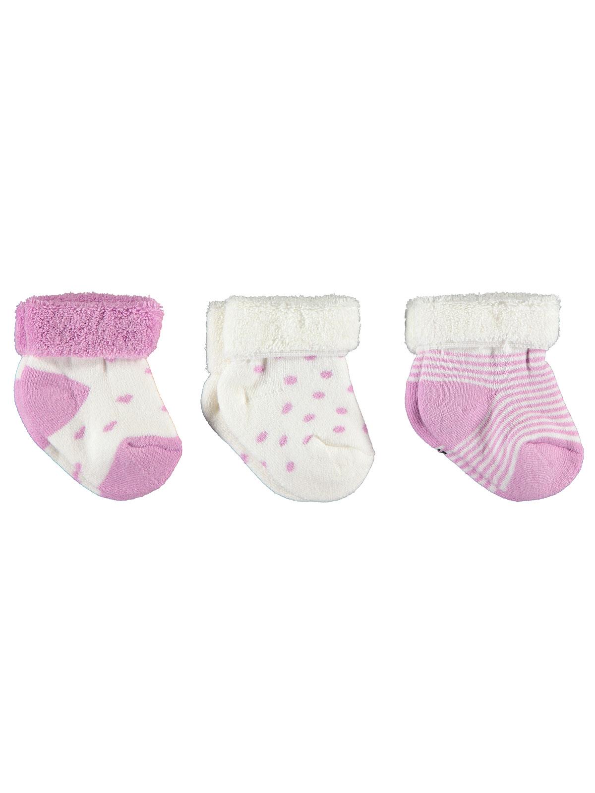 Civil Baby Kız Bebek 3'lü Çorap Set 0-24 Ay Lila