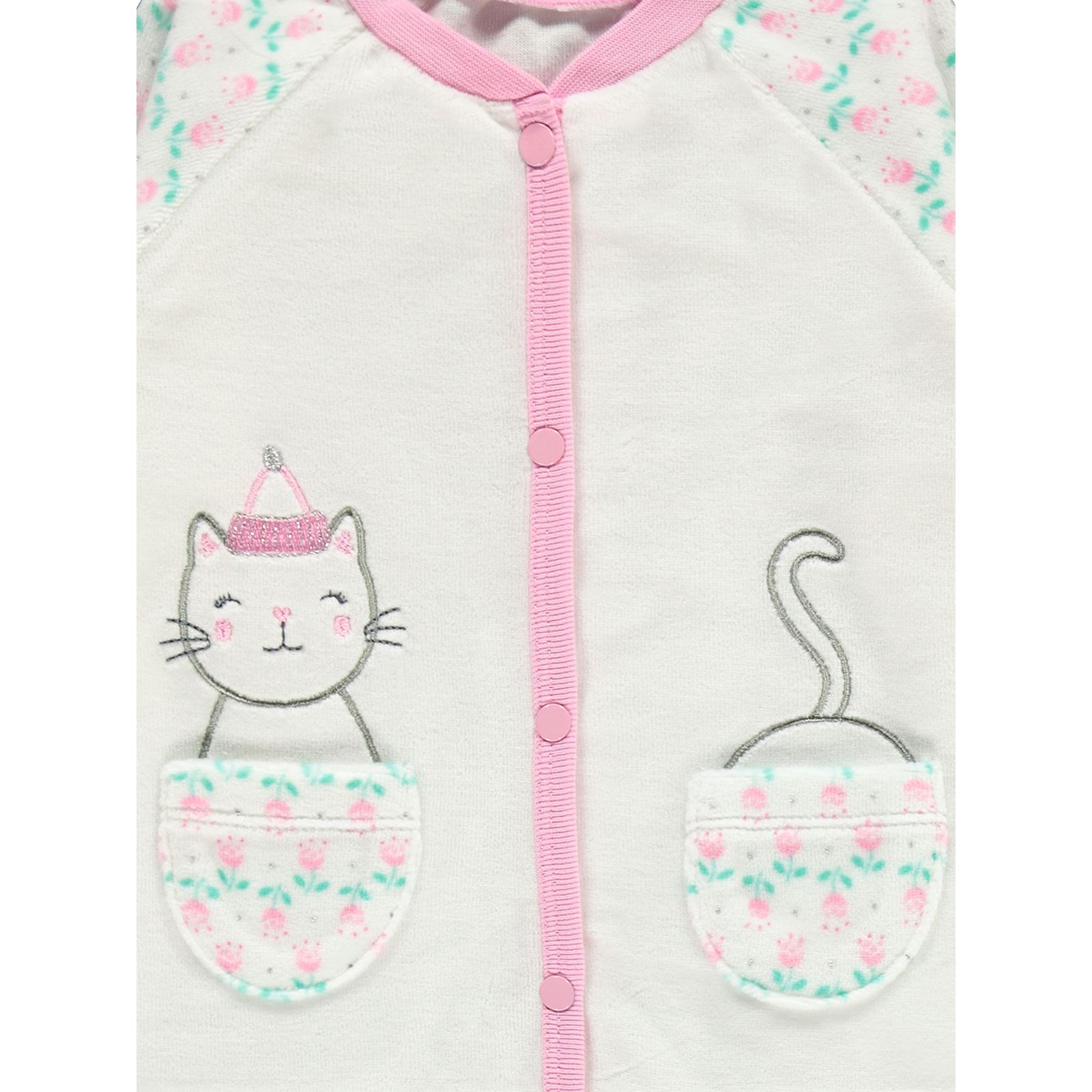 Kujju Kız Bebek Patikli Pijama Takımı 3-6 Ay Fuşya