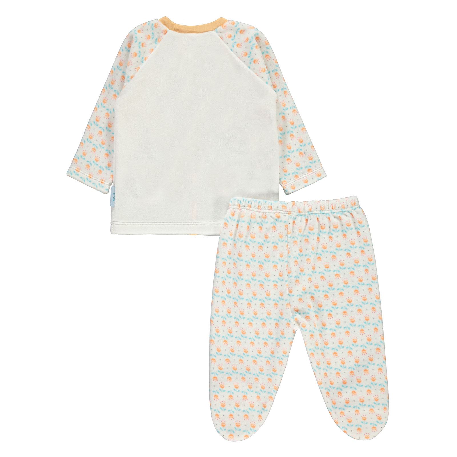 Kujju Kız Bebek Patikli Pijama Takımı 3-6 Ay Somon