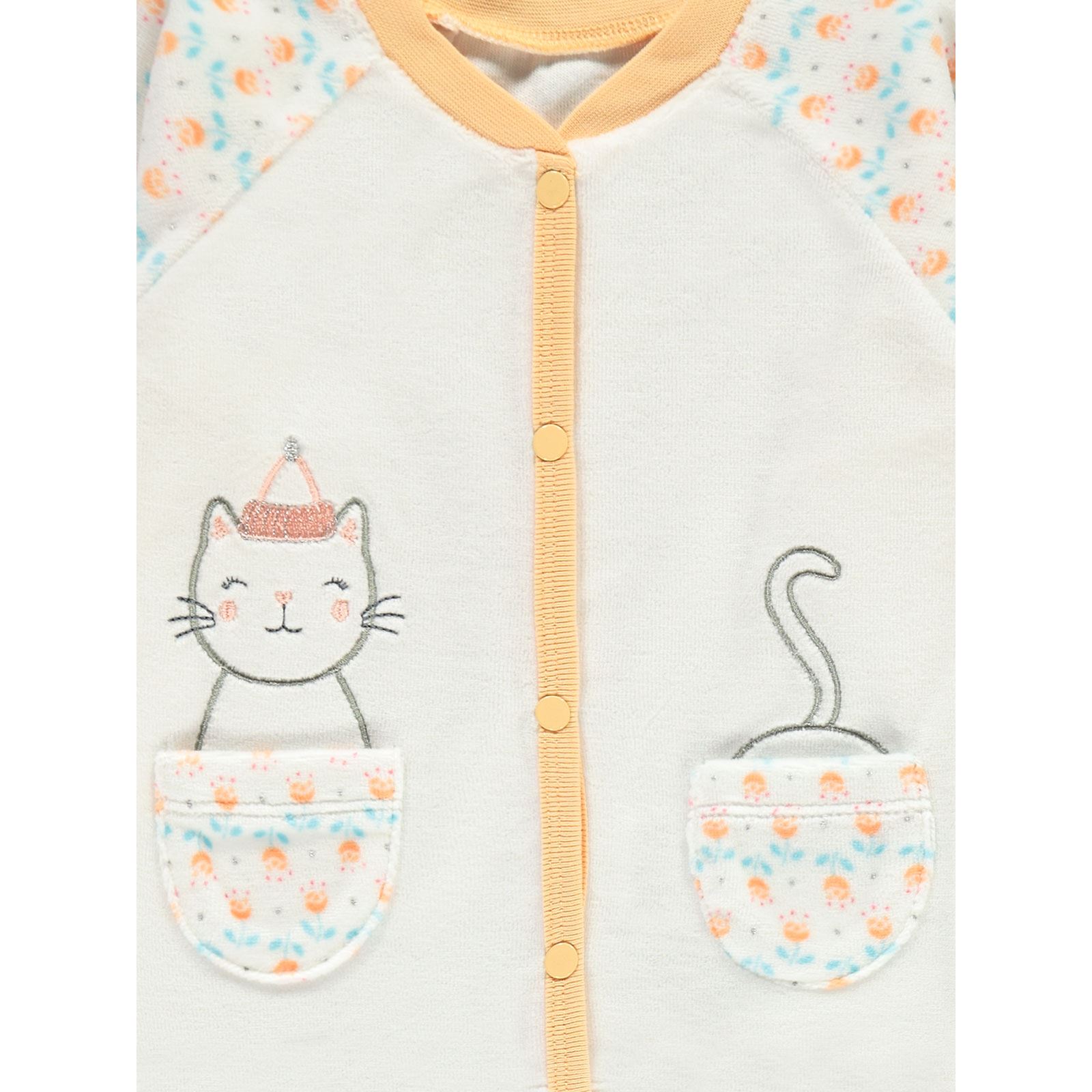Kujju Kız Bebek Patikli Pijama Takımı 3-6 Ay Somon