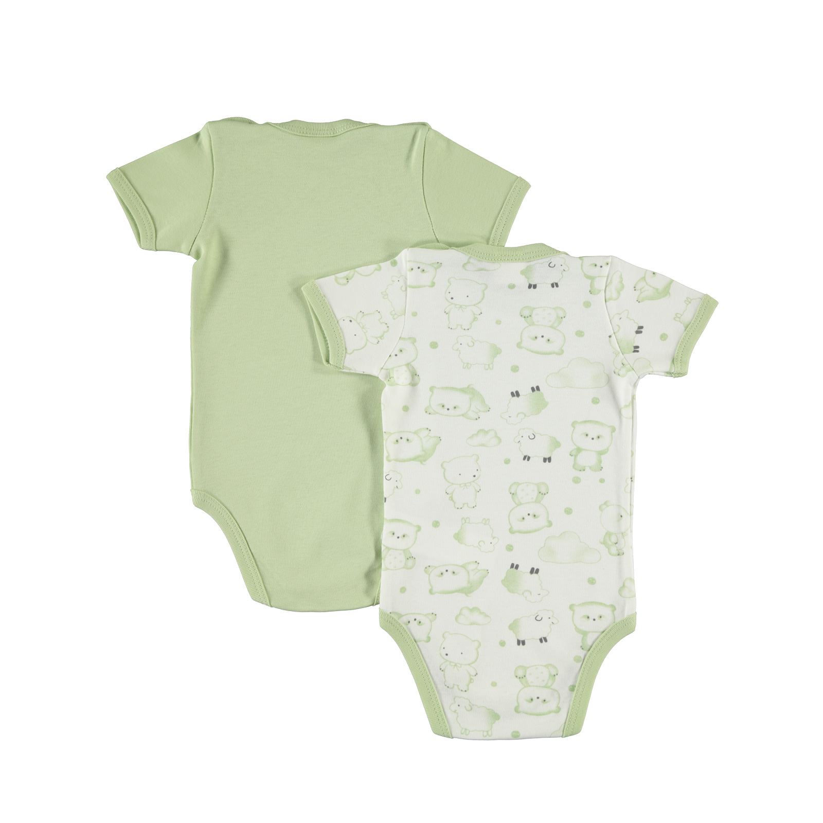 Civil Baby Erkek Bebek 2'li Çıtçıtlı Badi 0-18 Ay Yeşil
