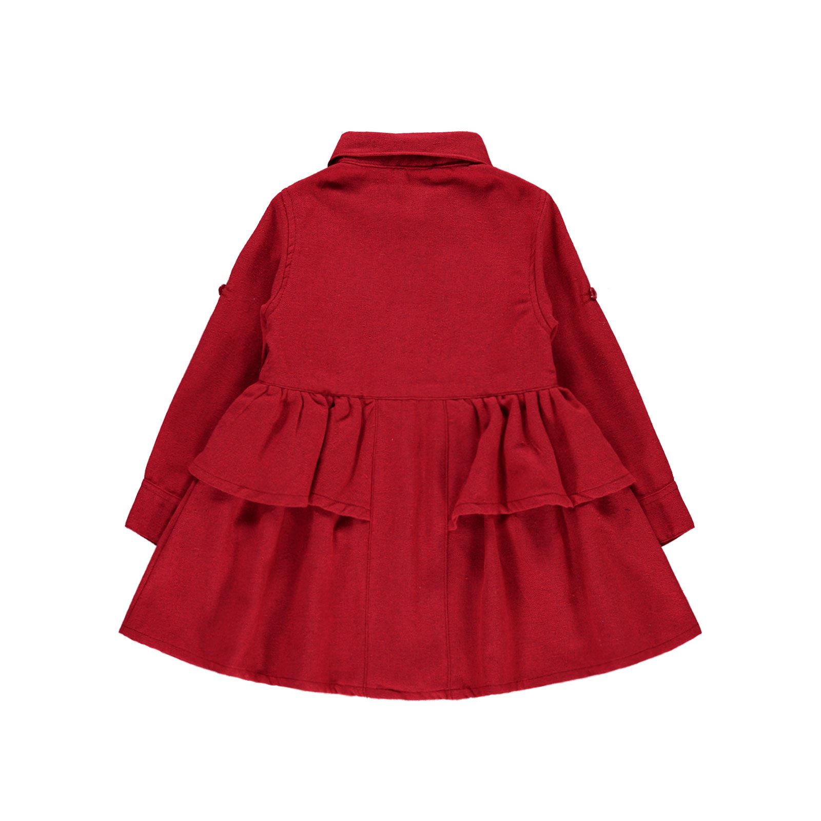 Civil Girls Kız Çocuk Fırfırlı Elbise 2-5 Yaş Kırmızı