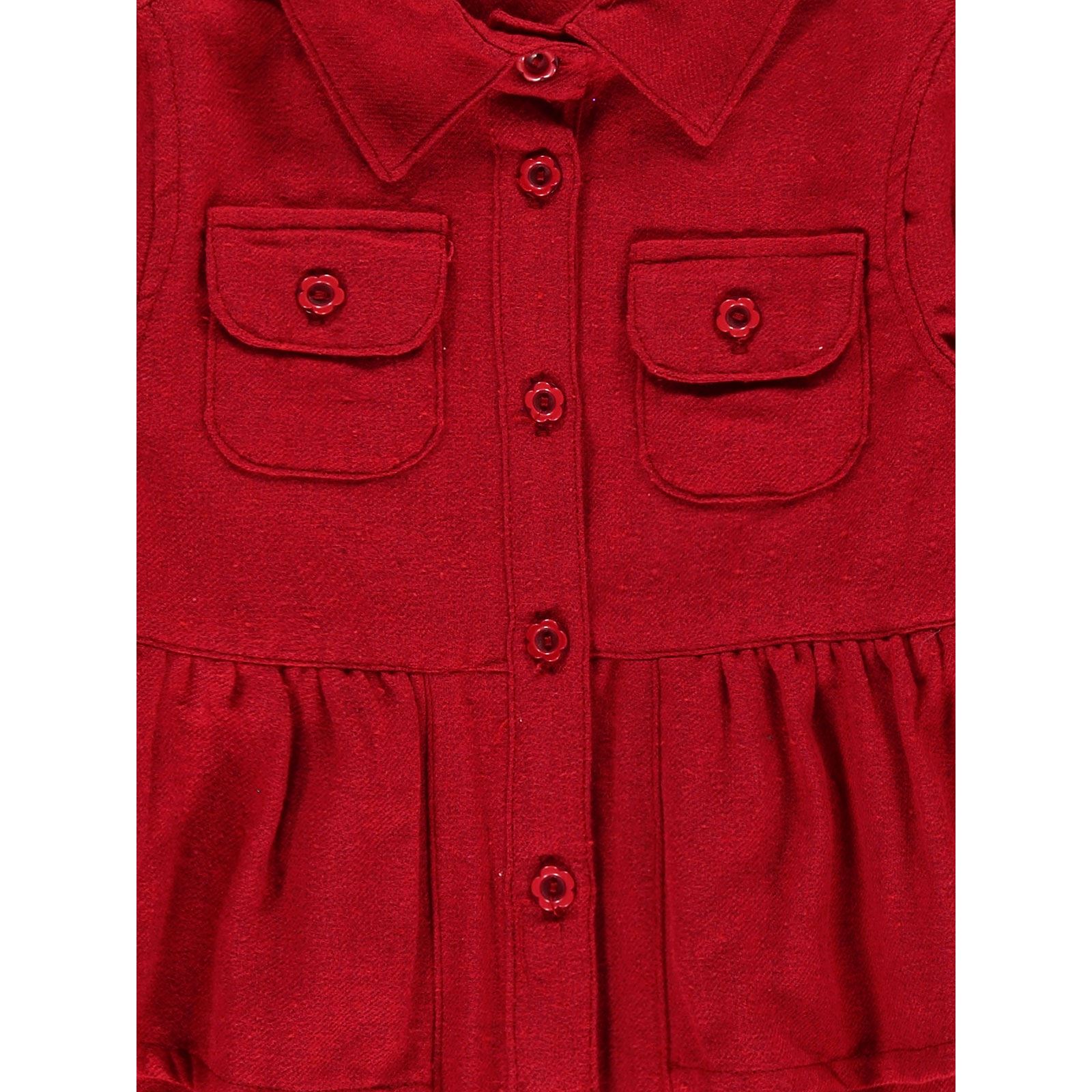 Civil Girls Kız Çocuk Fırfırlı Elbise 2-5 Yaş Kırmızı