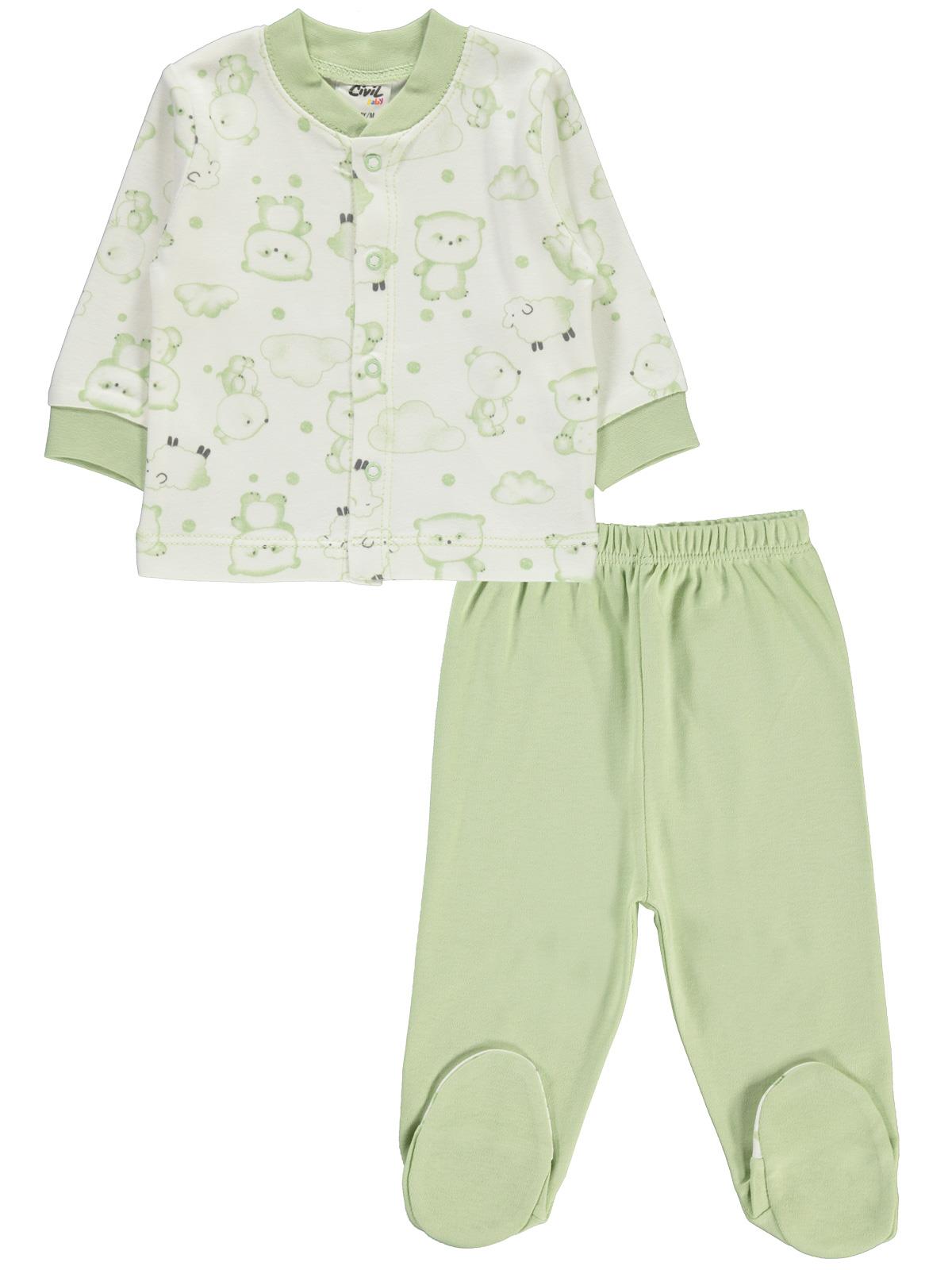 Civil Baby Erkek Bebek Pijama Takımı 0-6 Ay Yeşil