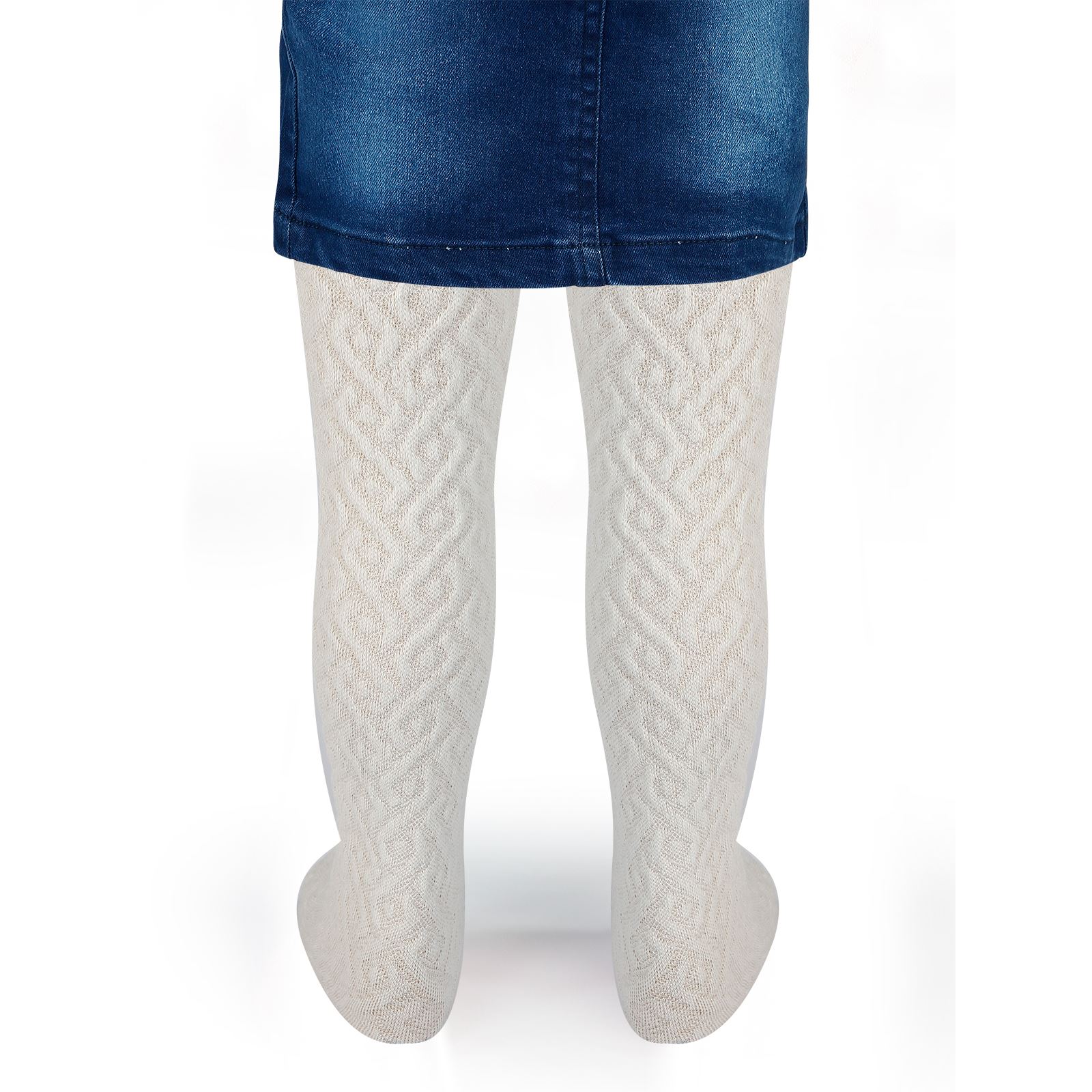 Bella Calze Kız Çocuk Triko Külotlu Çorap 2-11 Yaş Ekru
