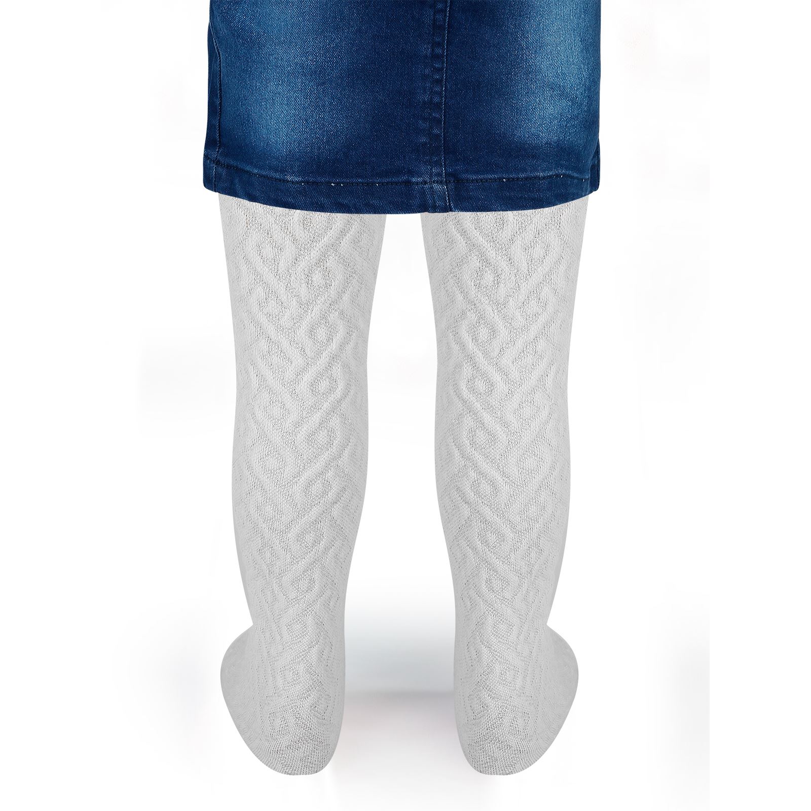 Bella Calze Kız Çocuk Triko Külotlu Çorap 2-11 Yaş Beyaz