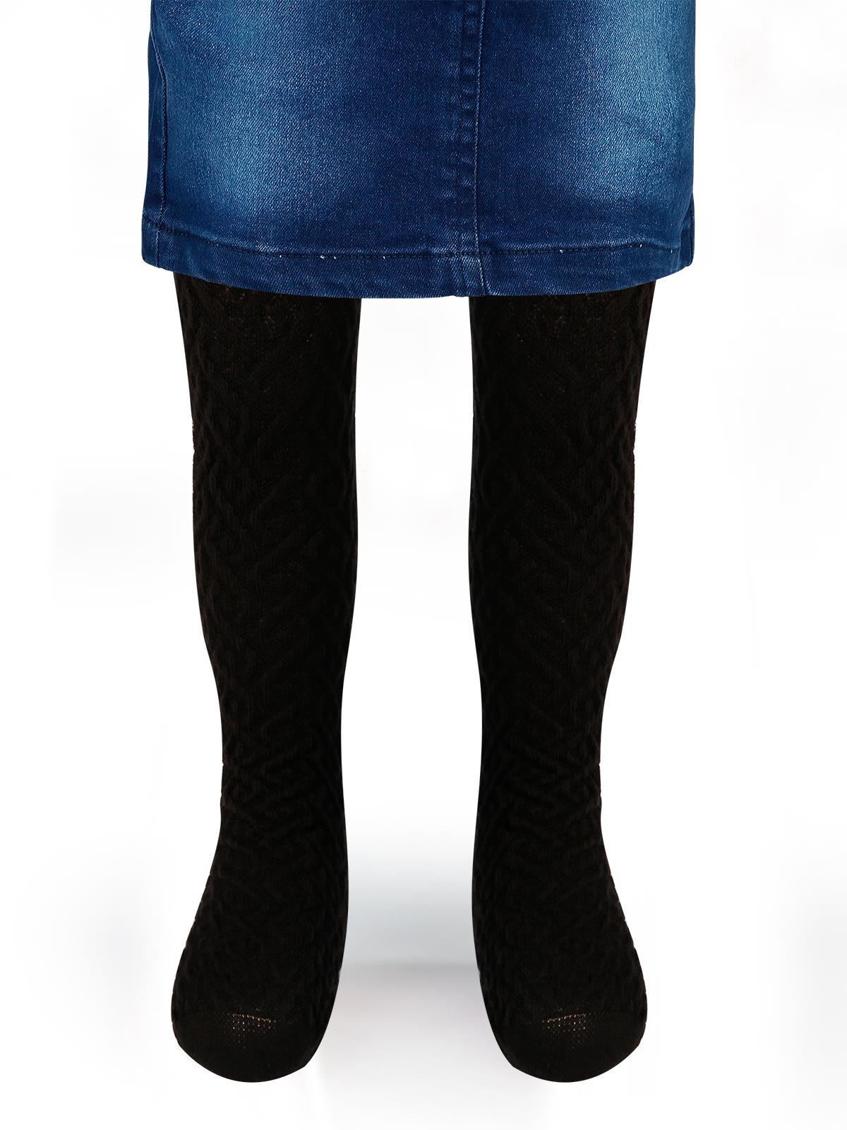 Bella Calze Kız Çocuk Triko Külotlu Çorap 2-11 Yaş Siyah
