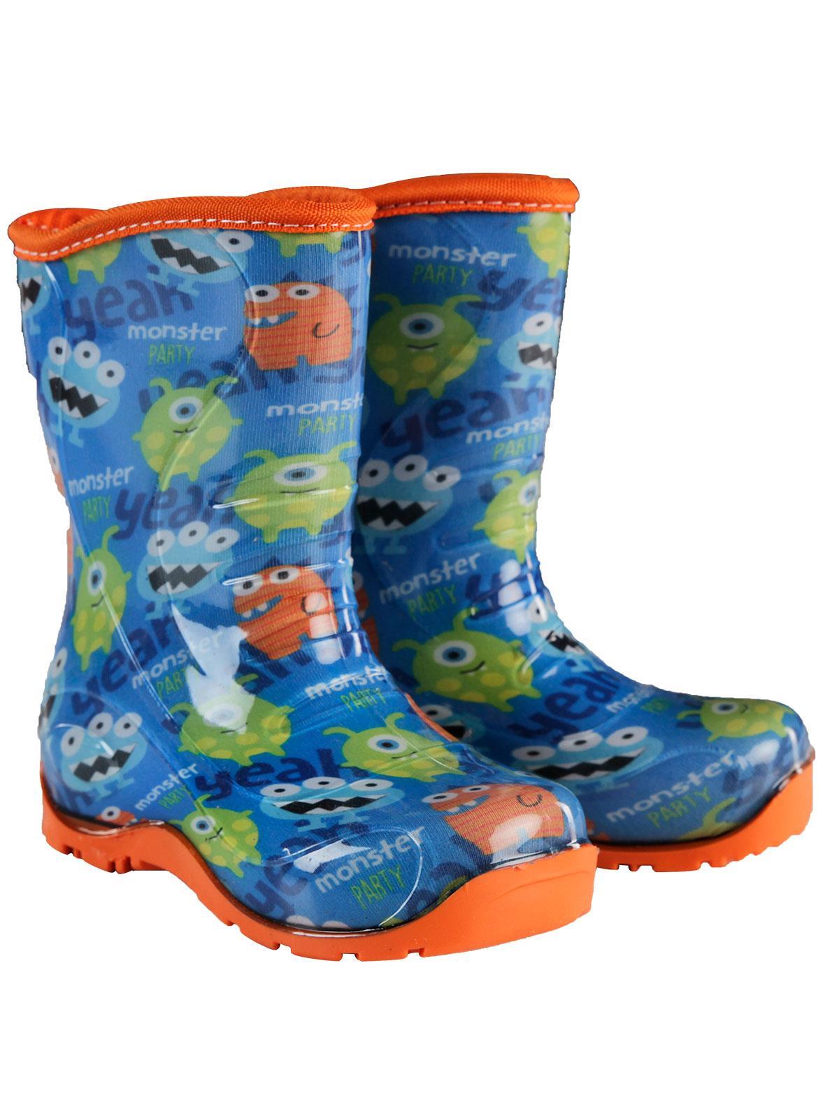 Boots Erkek Çocuk Canavar Desenli Yağmur Çizmesi 30-34 Numara Mavi