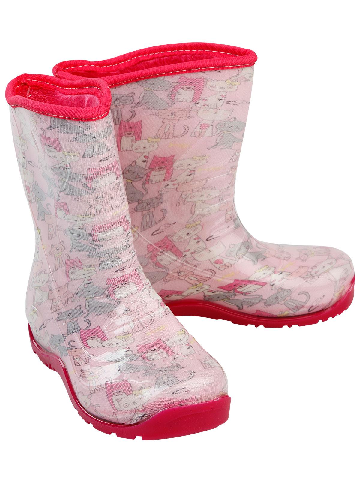 Boots Kız Çocuk Kedi Baskılı Yağmur Çizmesi 30-34 Numara Pembe