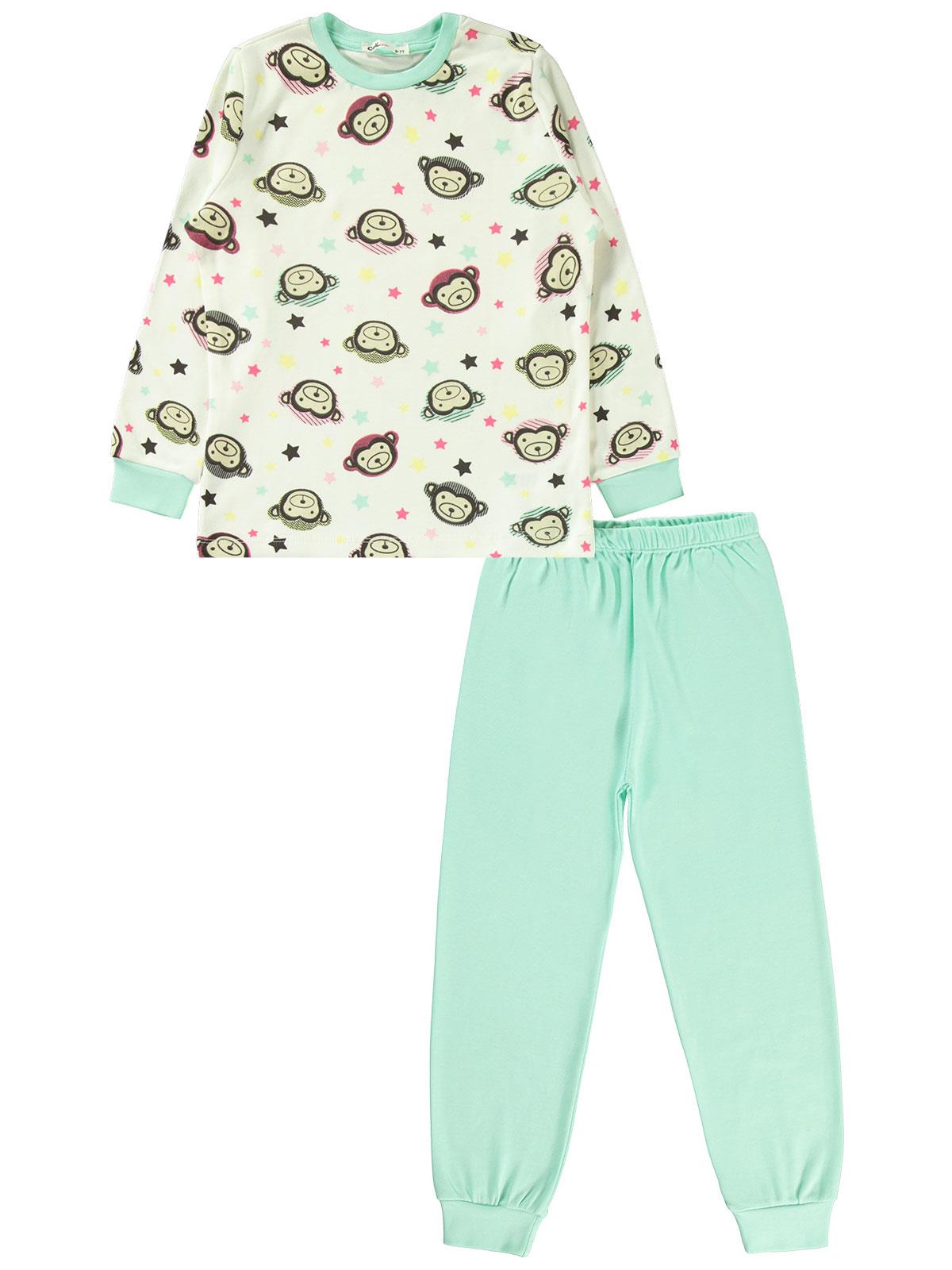 Civil Girls Kız Çocuk Pijama Takımı 6-9 Yaş Mint Yeşili