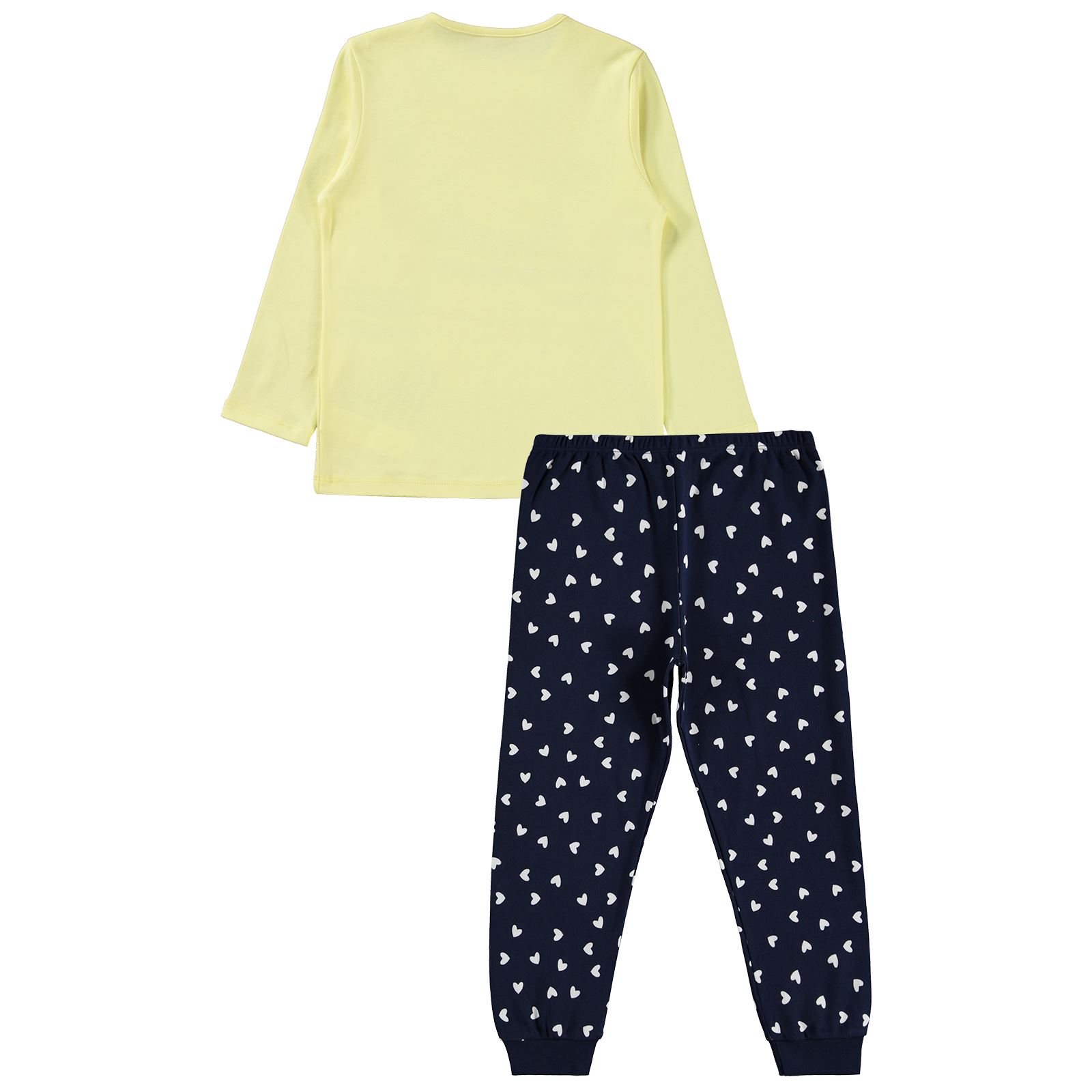 Cvl Kız Çocuk Pijama Takımı 10-13 Yaş Sarı