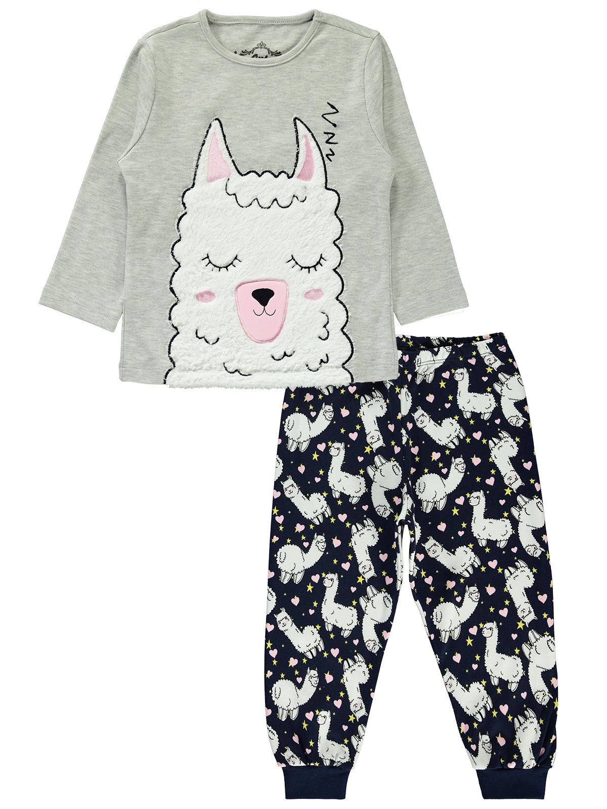 Cvl Kız Çocuk Pijama Takımı 2-5 Yaş Lacivert