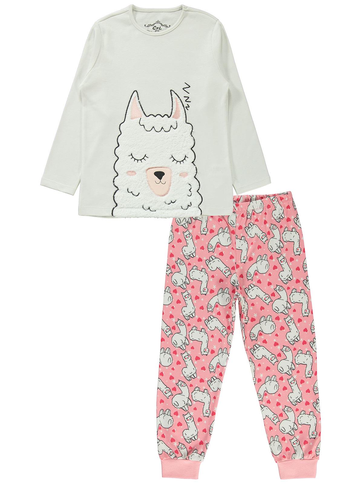 Cvl Kız Çocuk Pijama Takımı 10-13 Yaş Somon