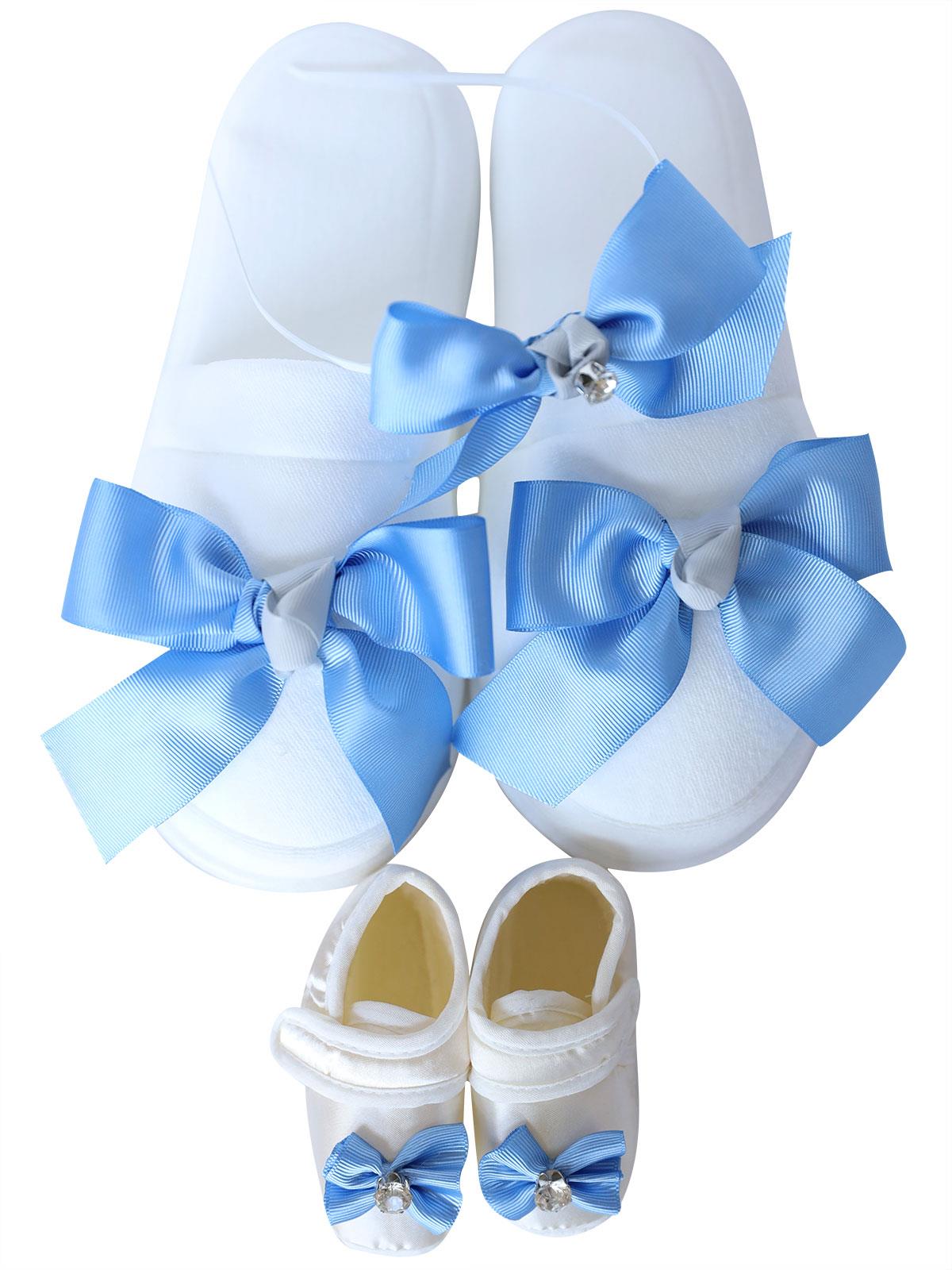 Öz&Ay Erkek Bebek Lohusa Tac Terlik Bebek Ayakkabı Beyaz
