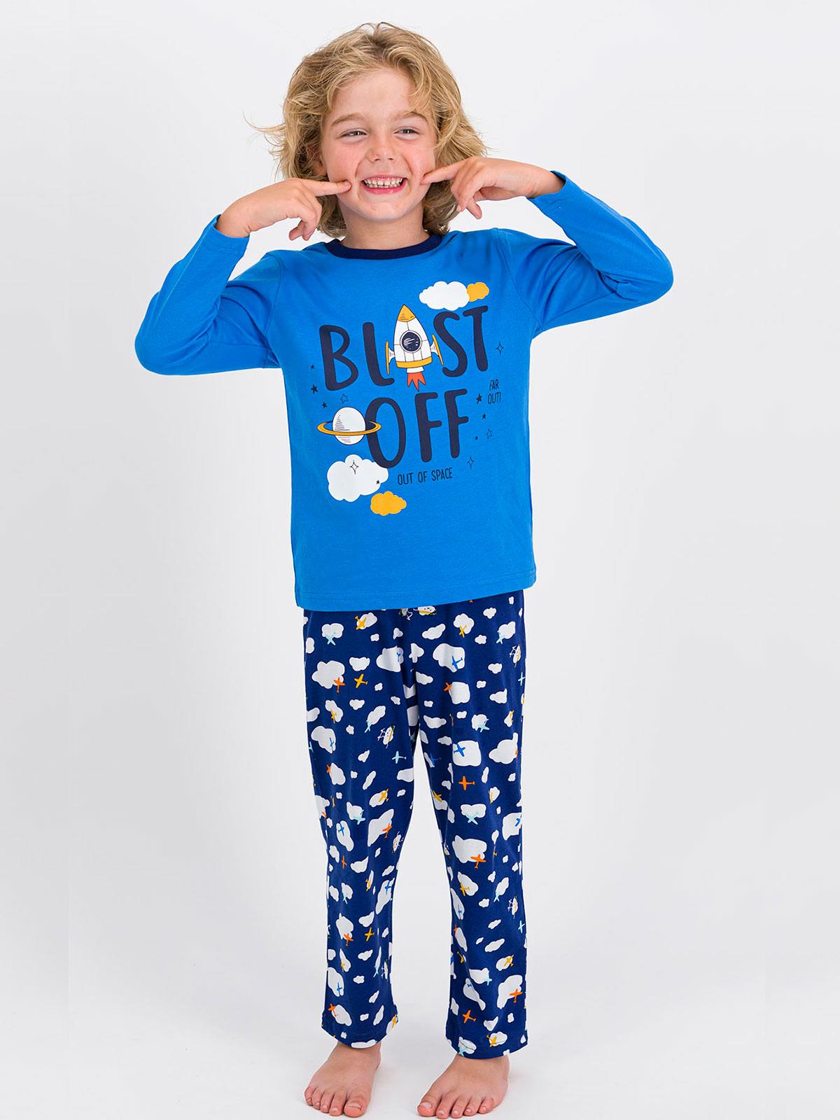 Roly Poly Erkek Çocuk Pijama Takımı 2-7 Yaş Mavi