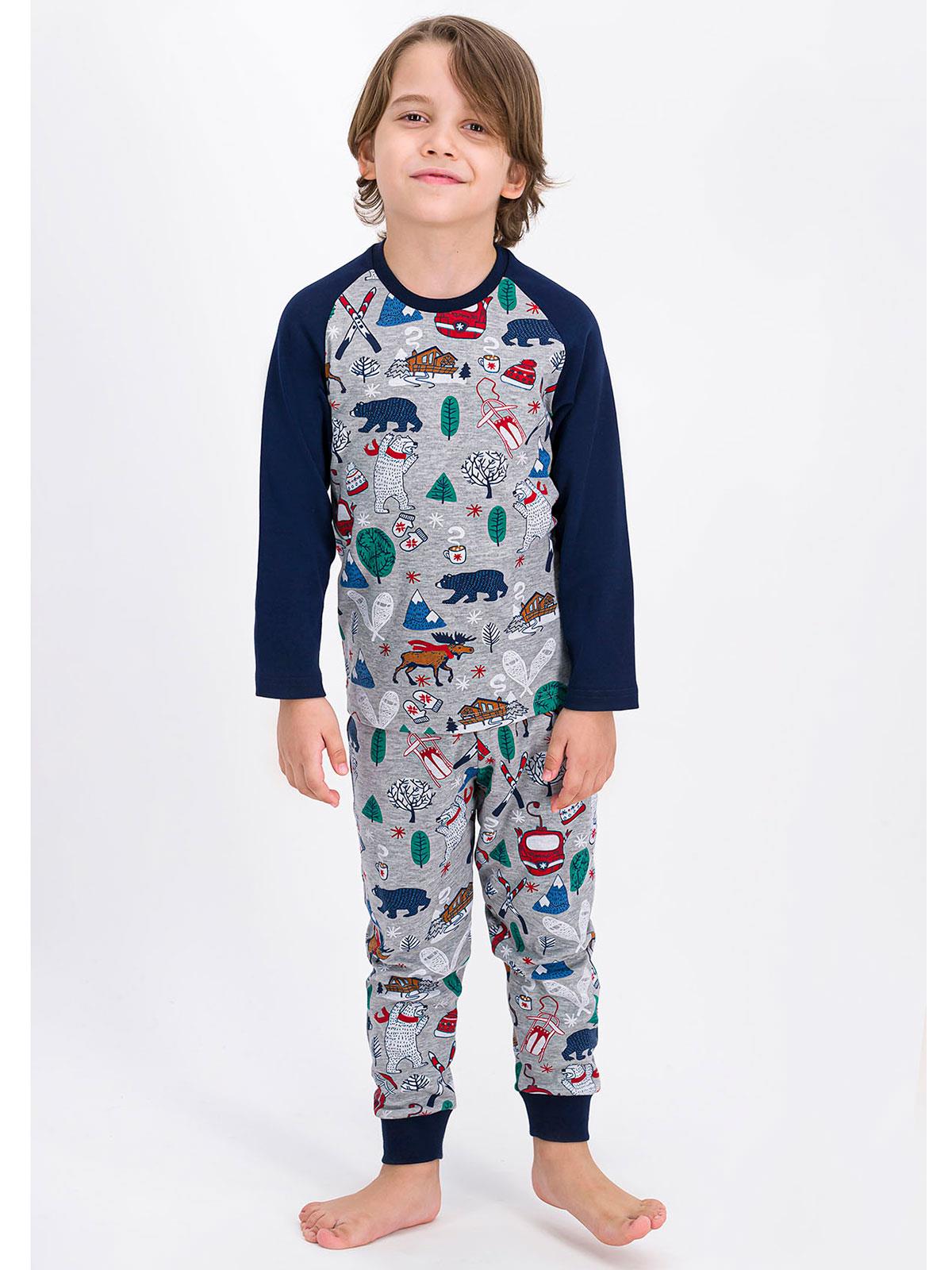 Roly Poly Erkek Çocuk Pijama Takımı 2-7 Yaş Gri