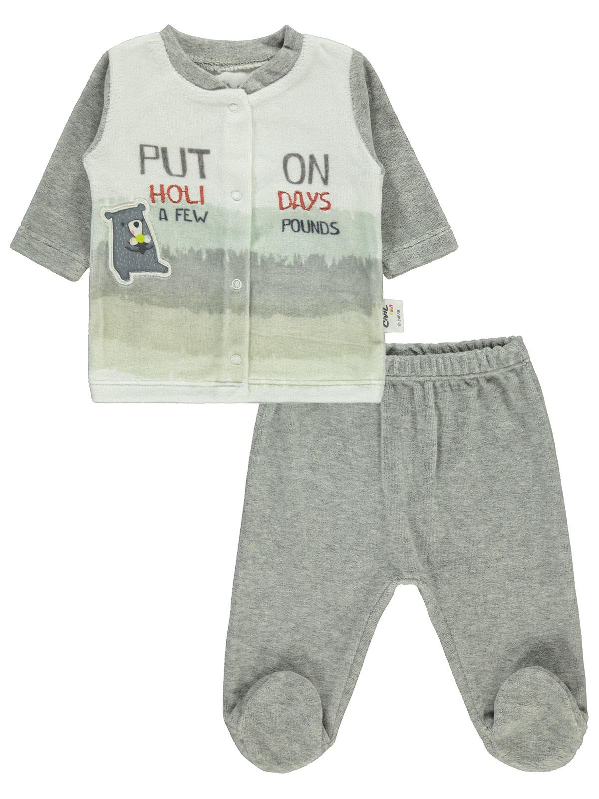Civil Baby Erkek Bebek Pijama Takımı 0-6 Ay Gri