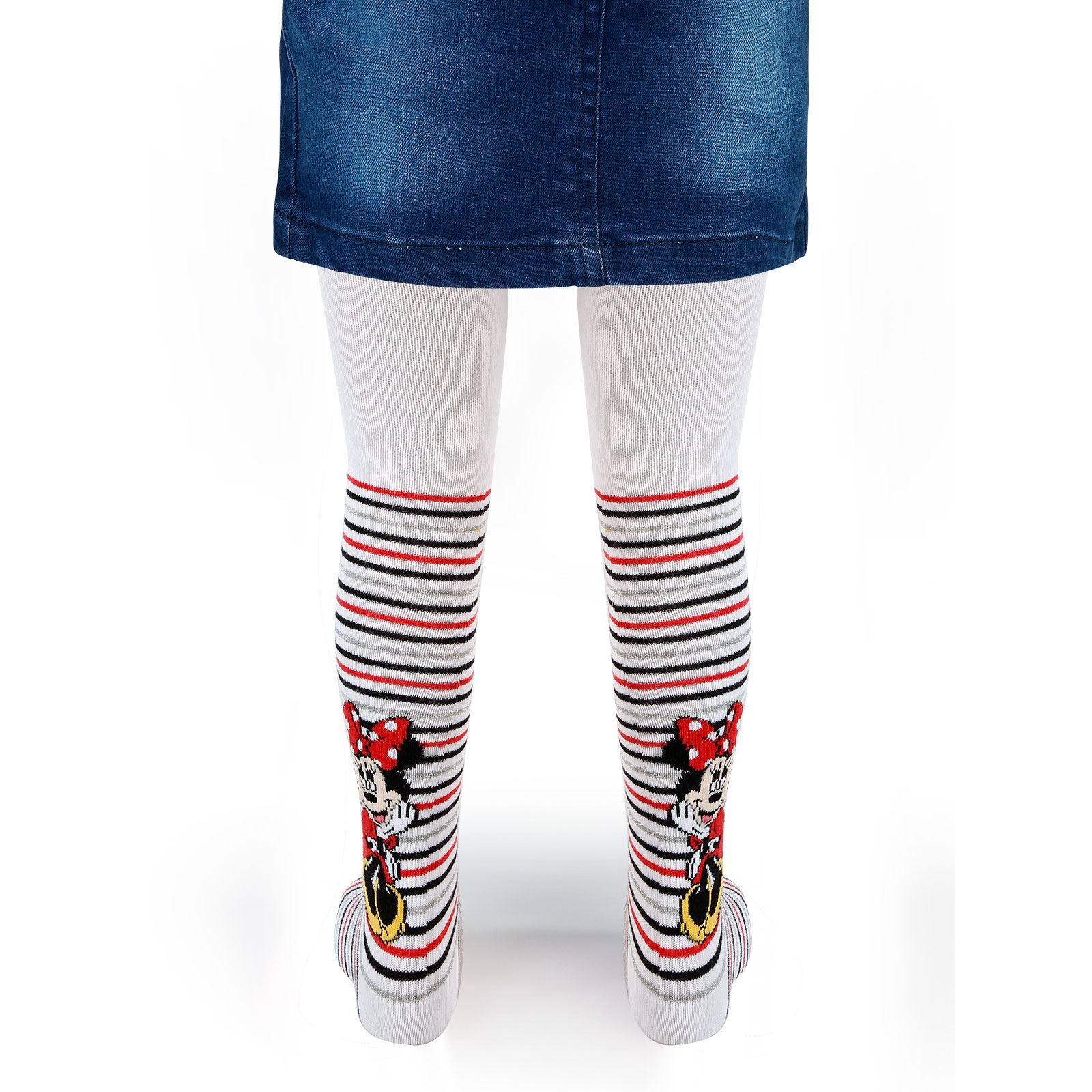 Minnie Mouse Kız Çocuk Külotlu Çorap 3-7 Yaş Beyaz