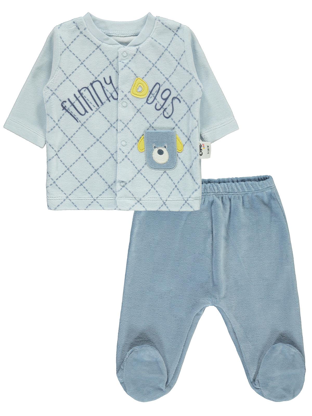 Civil Baby Erkek Bebek Pijama Takımı 0-6 Ay Mavi