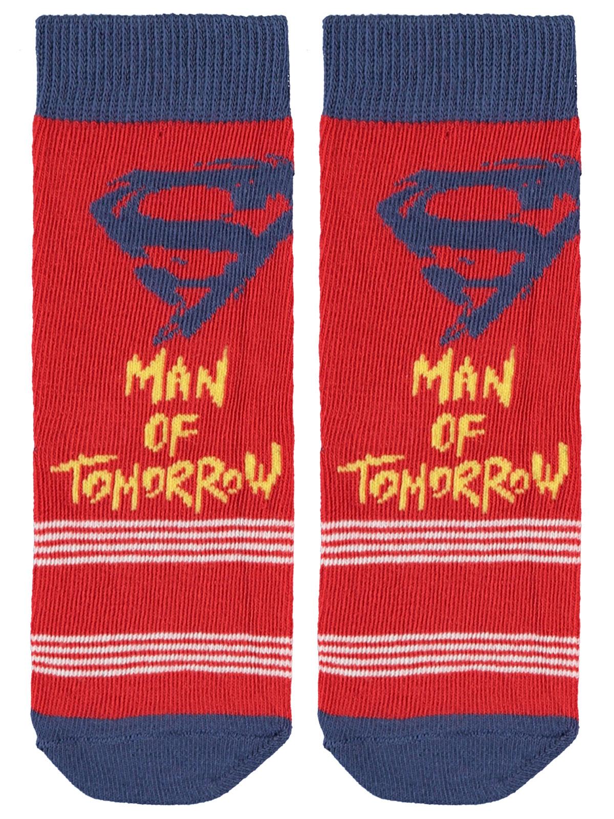 Superman Erkek Çocuk Çorap 3-9 Yaş Çorap Kırmızı