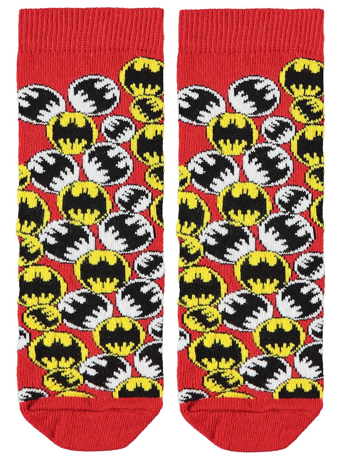 Batman Erkek Çocuk Çorap 3-9 Yaş Çorap Kırmızı
