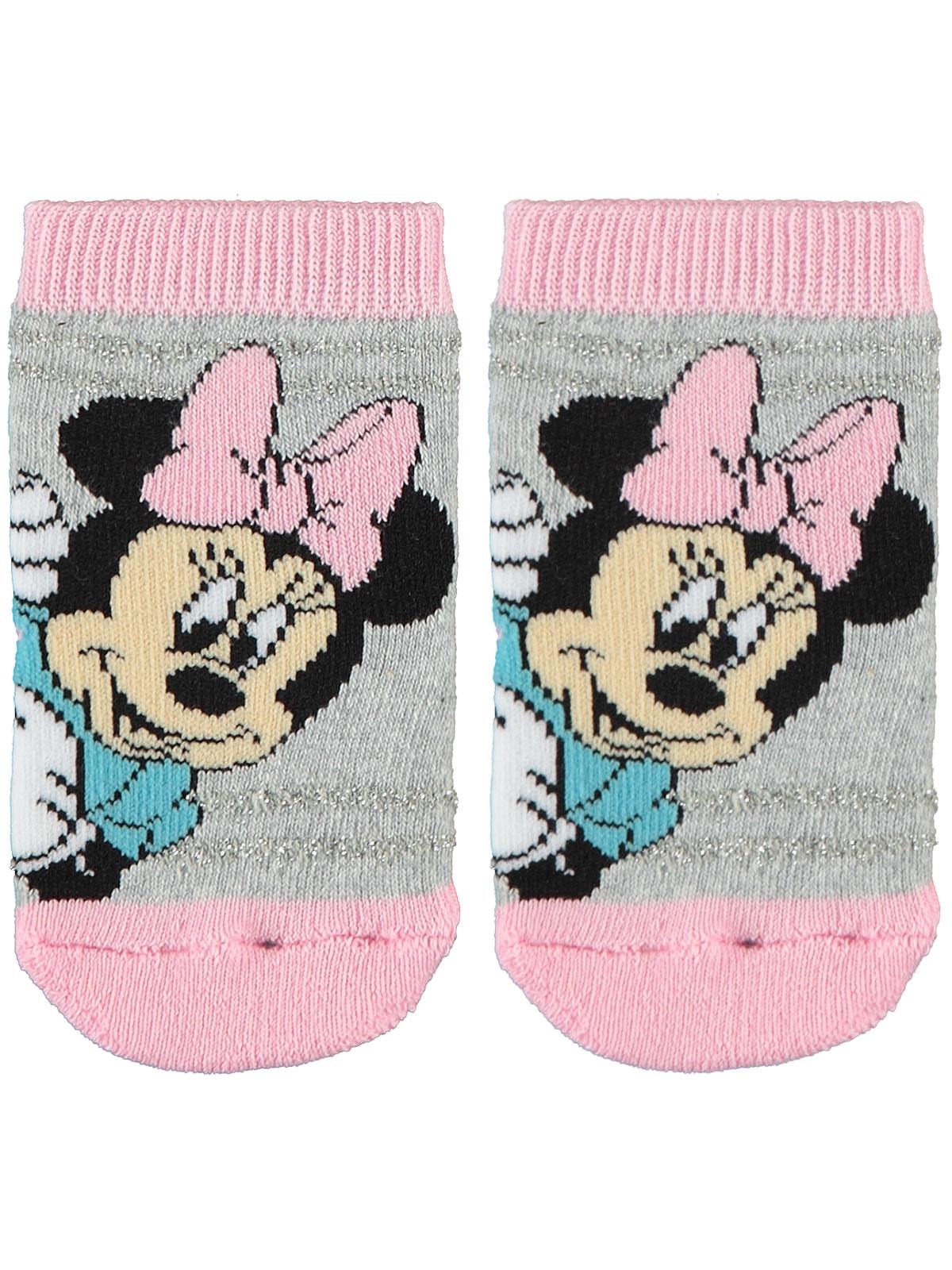 Minnie Mouse Kız Bebek Havlu Çorap 0-36 Ay Pembe