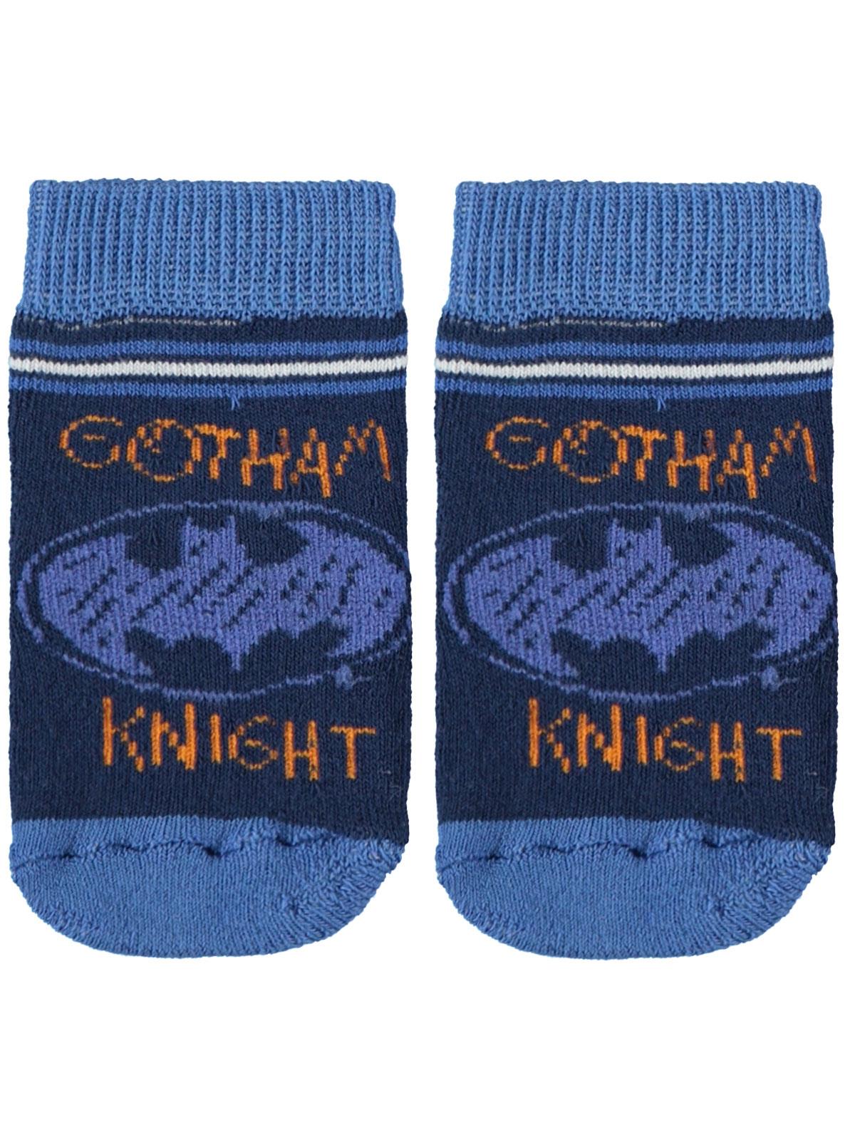 Batman Erkek Bebek Havlu Çorap 0-36 Ay Lacivert