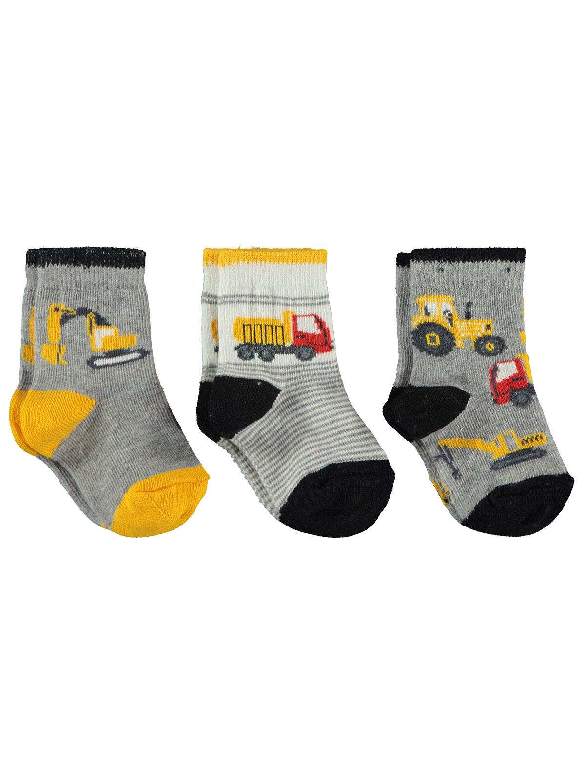 Civil Baby Erkek Bebek 3'lü Çorap Set 0-24 Ay Siyah